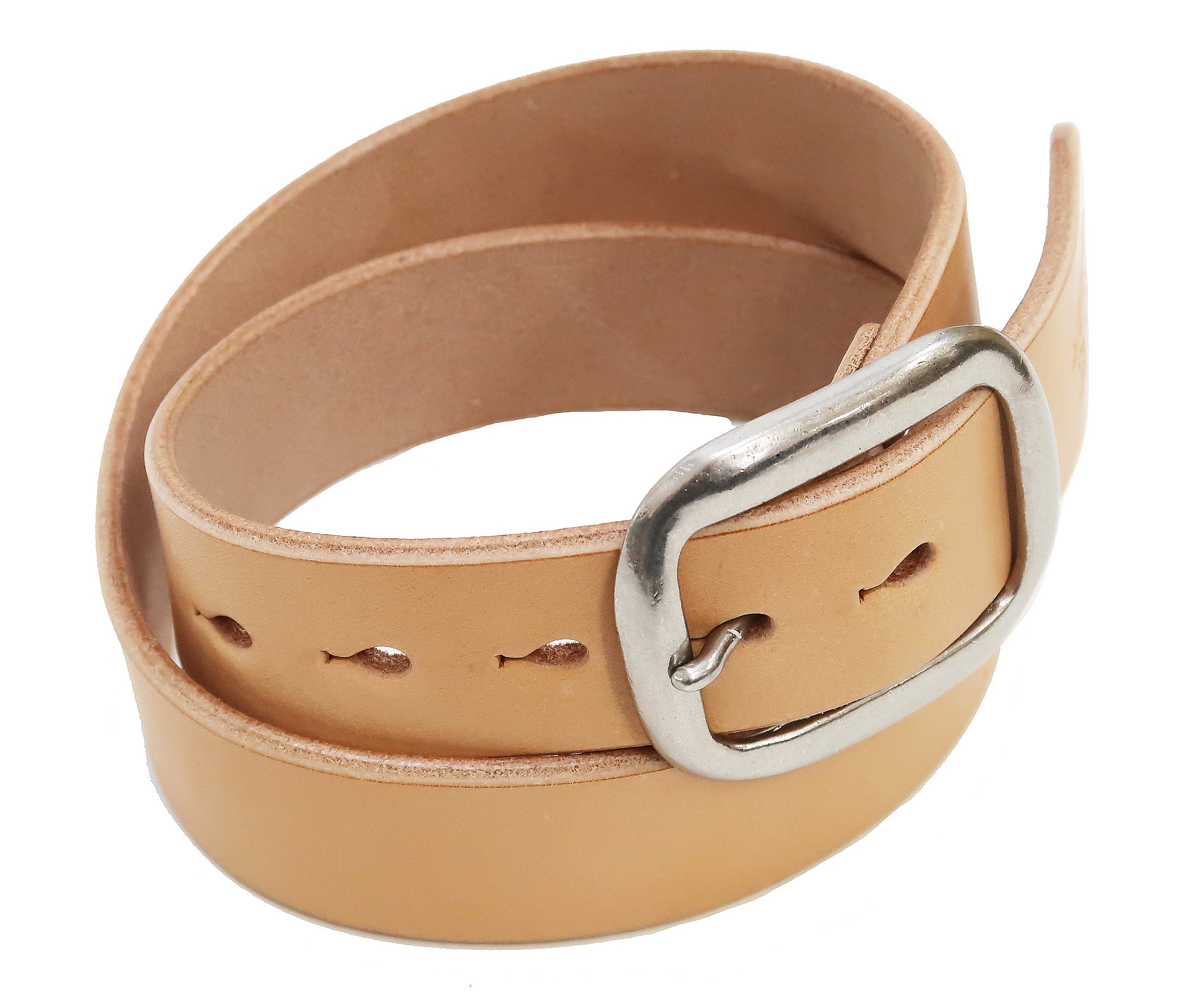 Studio D'artisan Leather Belt Men's Ccasual 38mm Wide/5mm Bend Leather with Thick Oval Buckle B-81 Natural - Image 3
