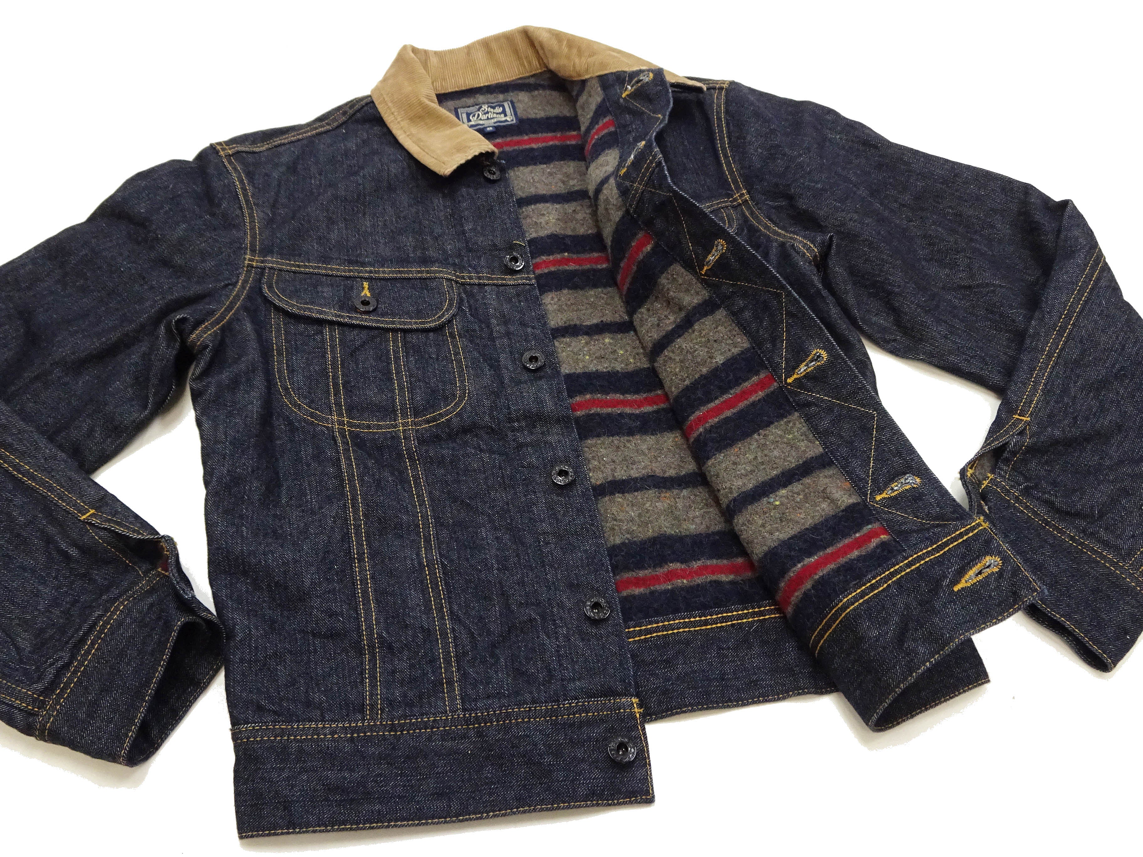 Studio D'Artisan Men's Blanket-Lined Denim Western Jacket - 14oz Left-Hand Twill, Inspired by Lee 101 Storm Rider, Modern Slim Fit, Made in Japan (SDA D4187) - Image 12