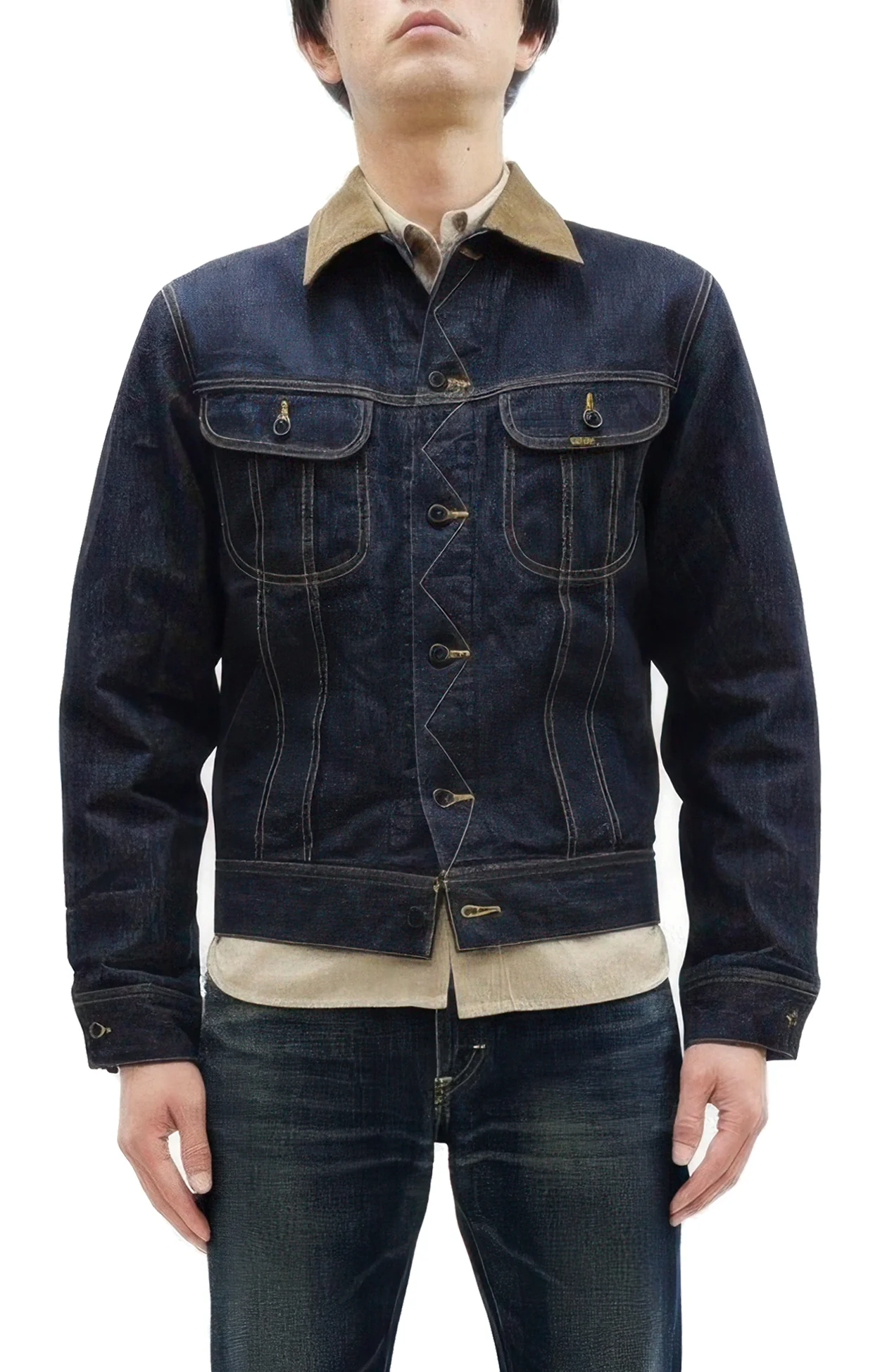 Studio D'Artisan Men's Blanket-Lined Denim Western Jacket - 14oz Left-Hand Twill, Inspired by Lee 101 Storm Rider, Modern Slim Fit, Made in Japan (SDA D4187) - Image 4