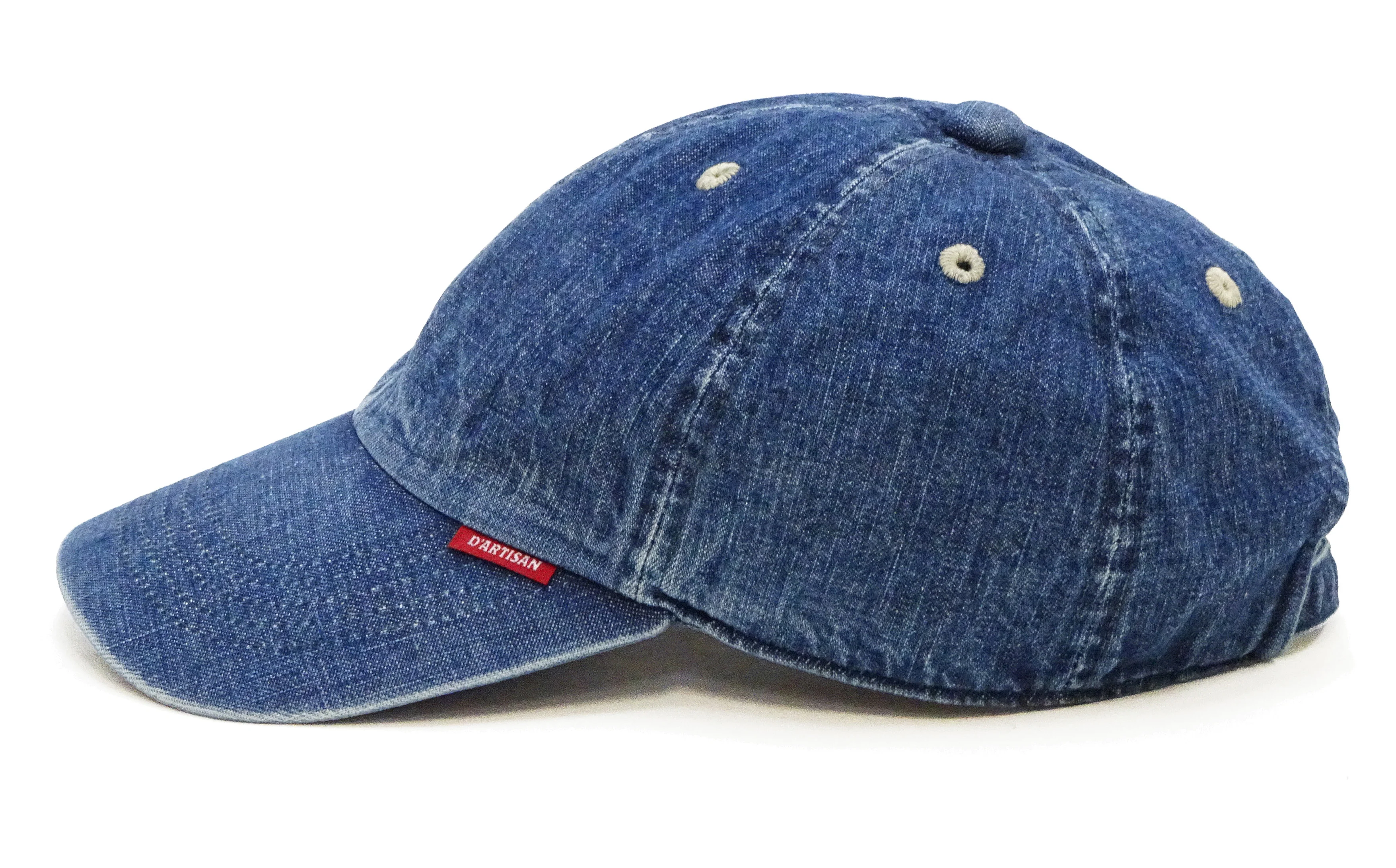 Studio D'artisan Men's Faded Denim Baseball Cap, 100% Cotton All-Denim Six-Panel Strapback Hat, Pre-Curved Brim - Made in Japan (SDA D7583UR) - Image 4