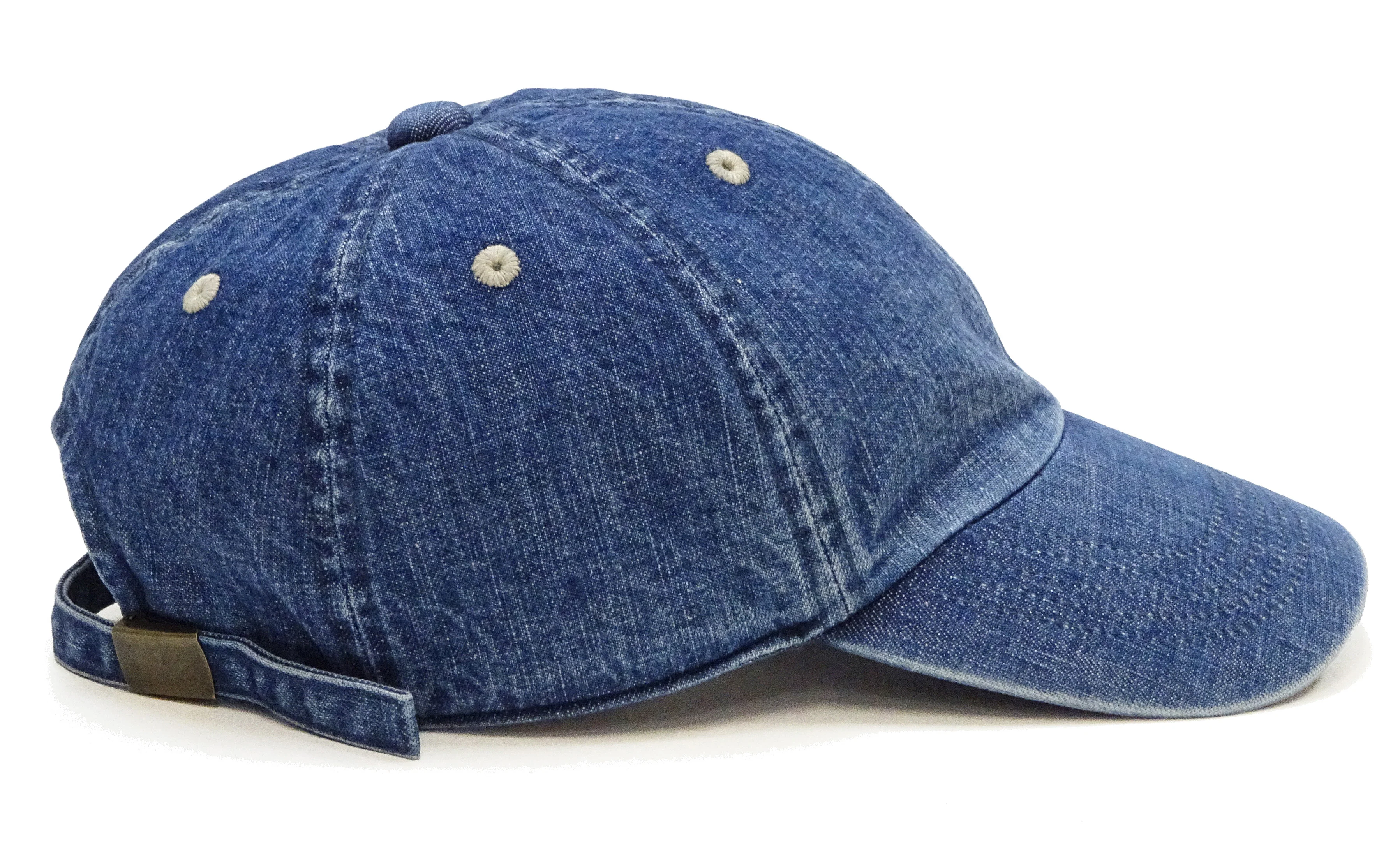 Studio D'artisan Men's Faded Denim Baseball Cap, 100% Cotton All-Denim Six-Panel Strapback Hat, Pre-Curved Brim - Made in Japan (SDA D7583UR) - Image 5