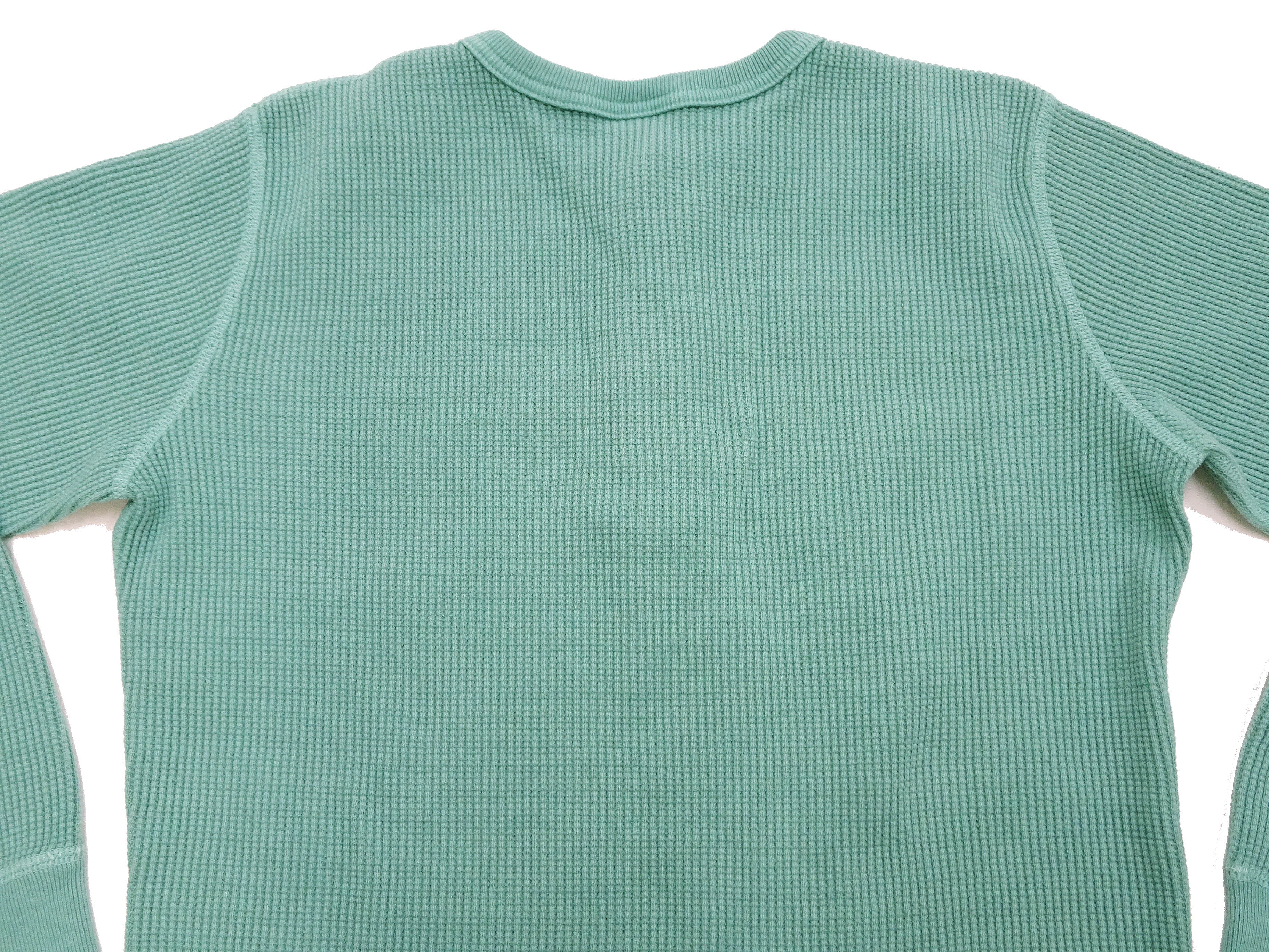 Studio D'Artisan Men's Heavyweight Waffle Knit Thermal Henley Long Sleeve T-Shirt - 100% Cotton, Ribbed Crew Neck Band, Ribbed Cuffs, Raw-edge hem, Made in Japan (SDA 9937) Emerald Green - Image 13