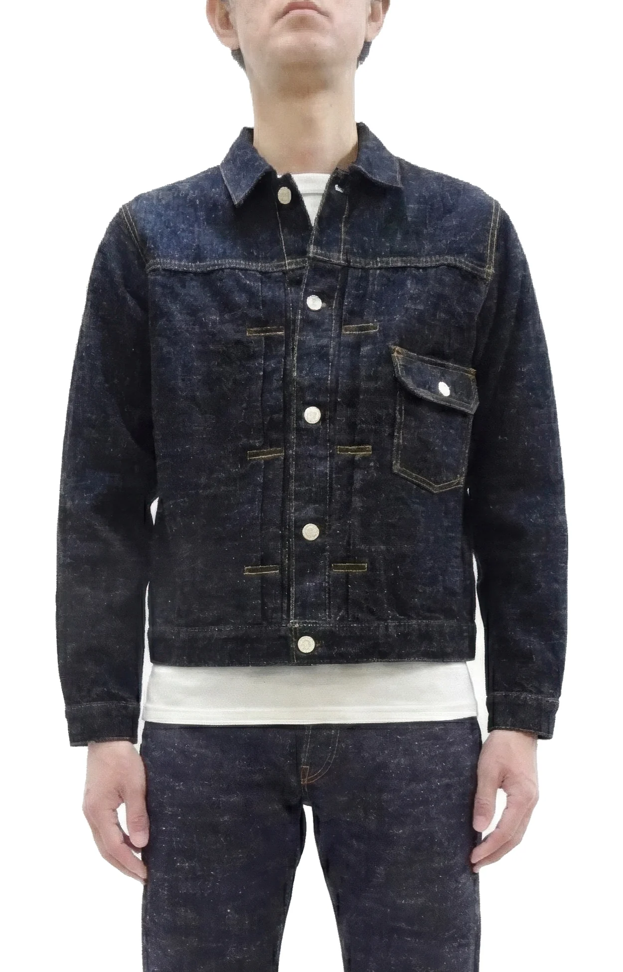 Studio D'Artisan Men's Type I Denim Jacket - 15oz Selvedge Denim Toyoda GL3 Woven, Made in Japan (SDA SD-4101 One-Wash) - Image 4