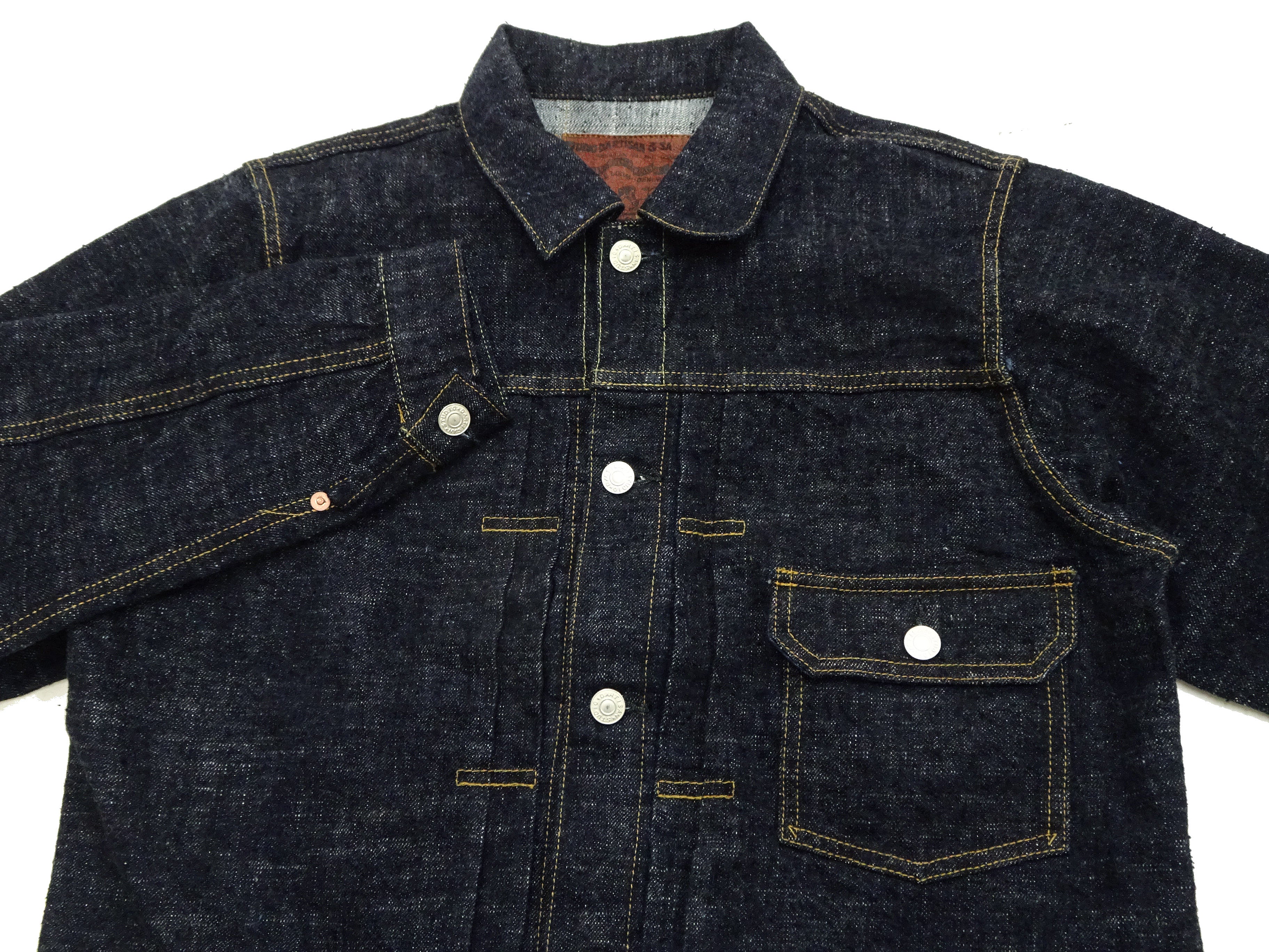 Studio D'Artisan Men's Type I Denim Jacket - 15oz Selvedge Denim Toyoda GL3 Woven, Made in Japan (SDA SD-4101 One-Wash) - Image 9
