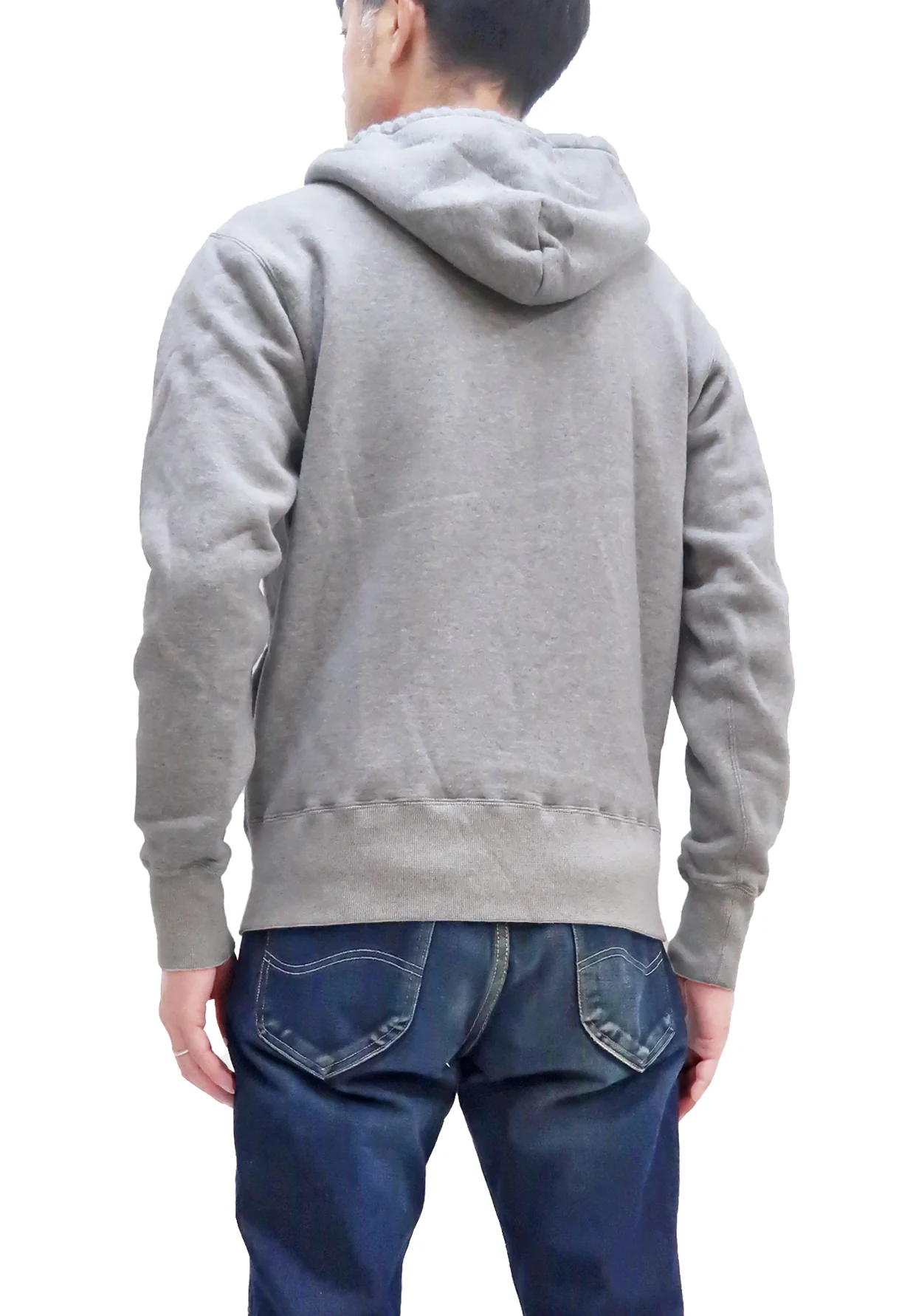 Studio D'artisan Plain Hoodie Men's Solid Zip-Up Hooded Sweatshirt 8087M Heather-Grey - Image 4