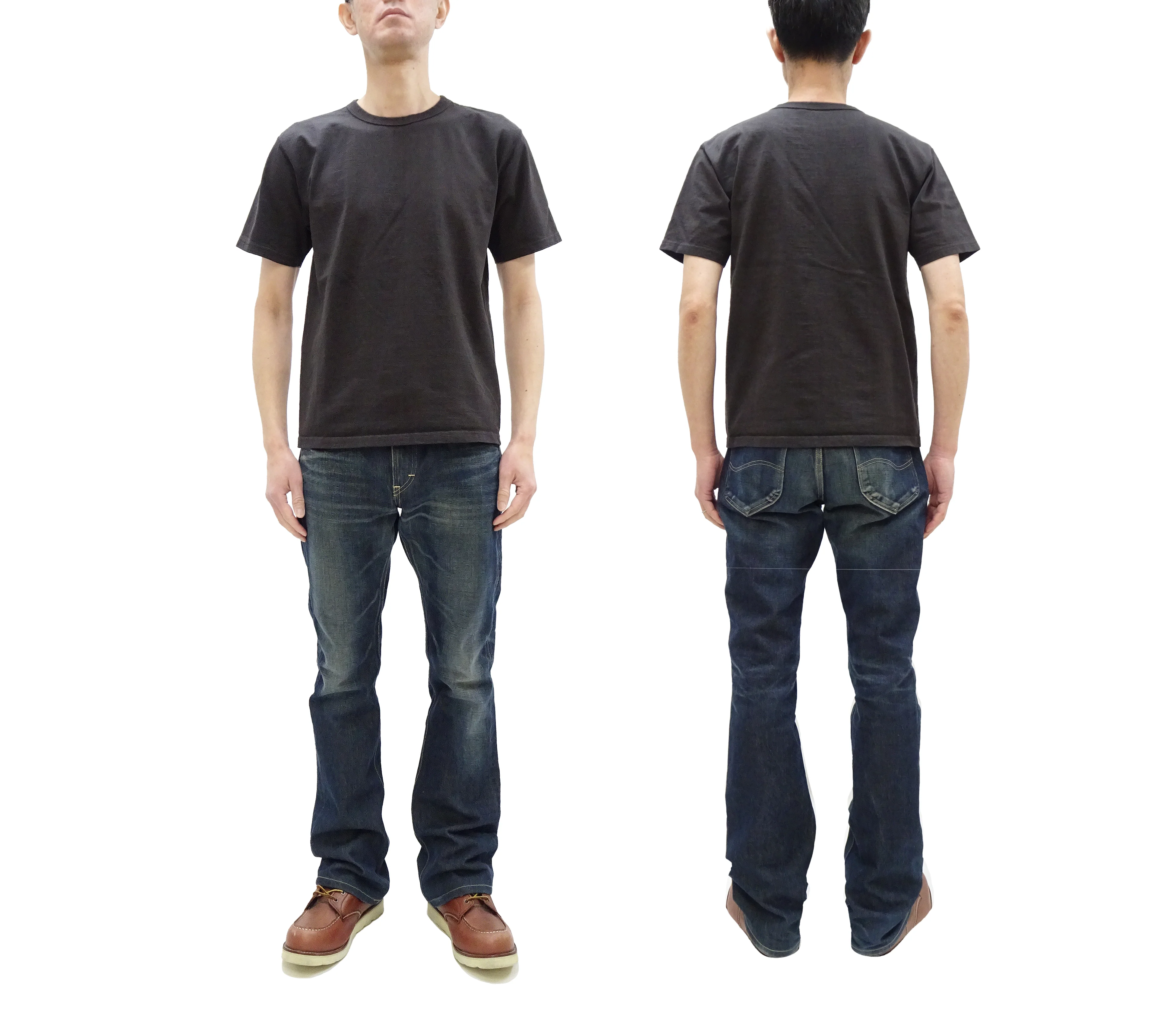 Studio D'artisan Plain T-Shirt Made from Heavyweight Loopwheeled Jersey Fabric Men's Tsuri-Ami Short Sleeve Tee 9913 Charcoal Black (Faded Black) - Image 3