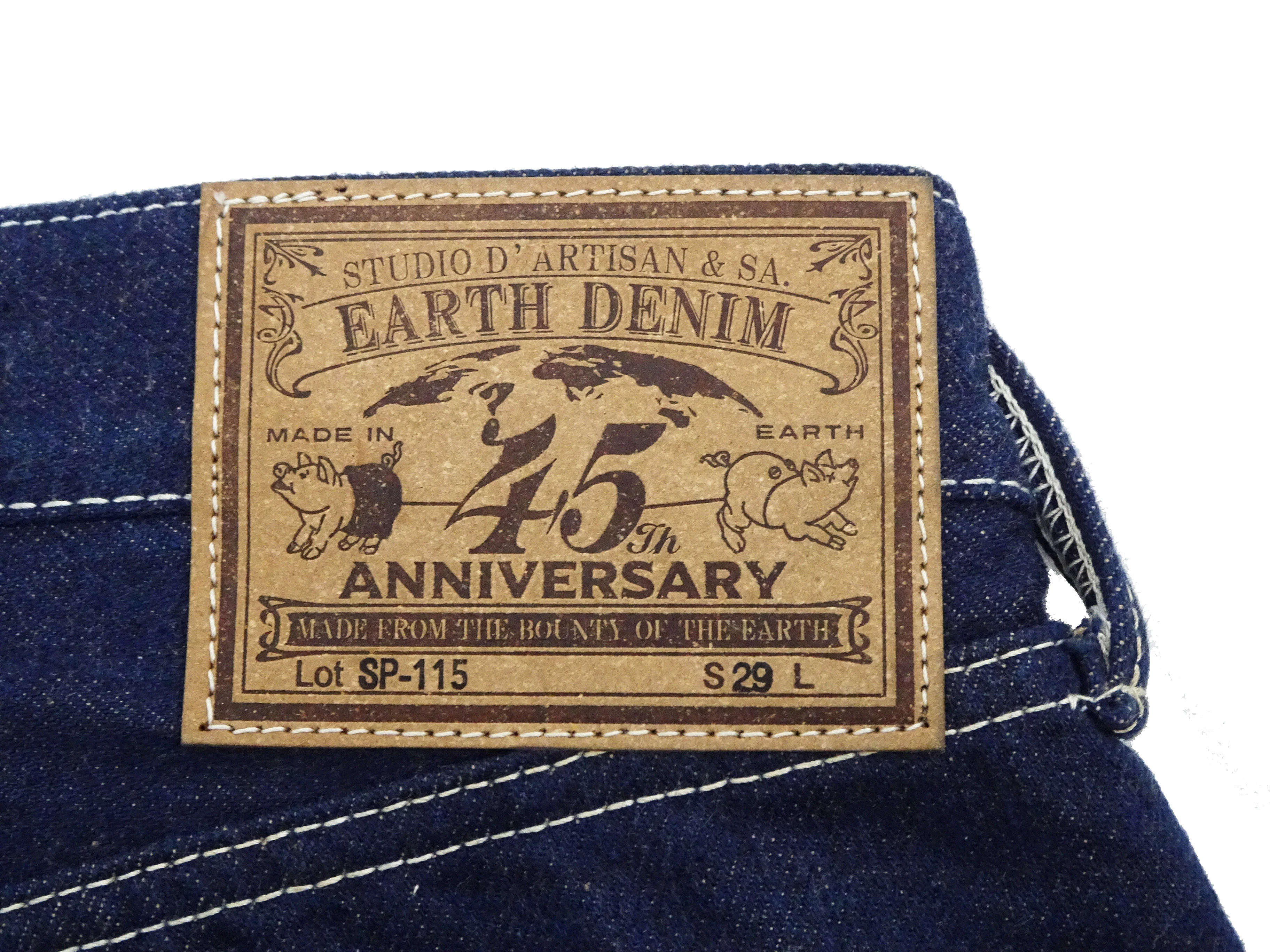 Studio D'artisan Tapered Jeans Men's 15oz. Organic Cotton Indigo Denim Jean Pants SDA SP-115 EARTH DENIM JEANS One-Wash - Image 11