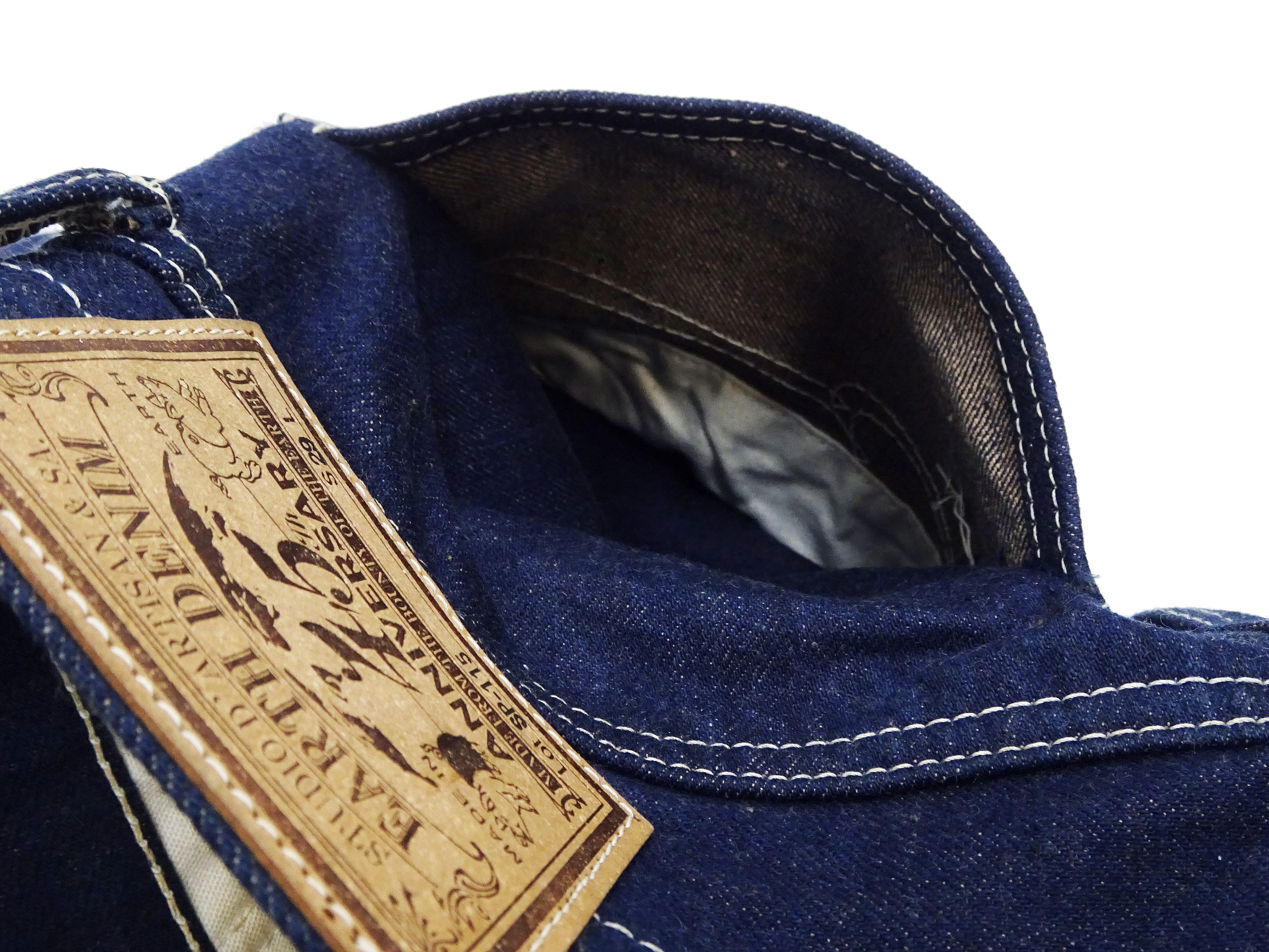 Studio D'artisan Tapered Jeans Men's 15oz. Organic Cotton Indigo Denim Jean Pants SDA SP-115 EARTH DENIM JEANS One-Wash - Image 14