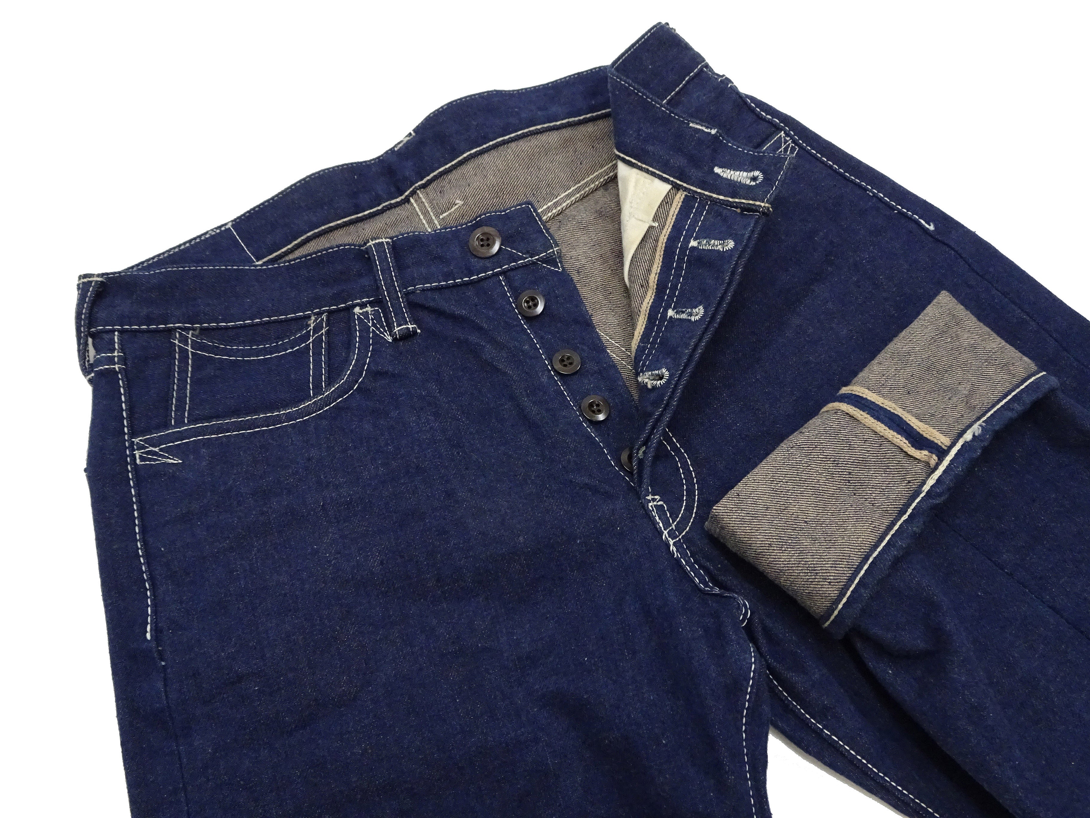 Studio D'artisan Tapered Jeans Men's 15oz. Organic Cotton Indigo Denim Jean Pants SDA SP-115 EARTH DENIM JEANS One-Wash - Image 7