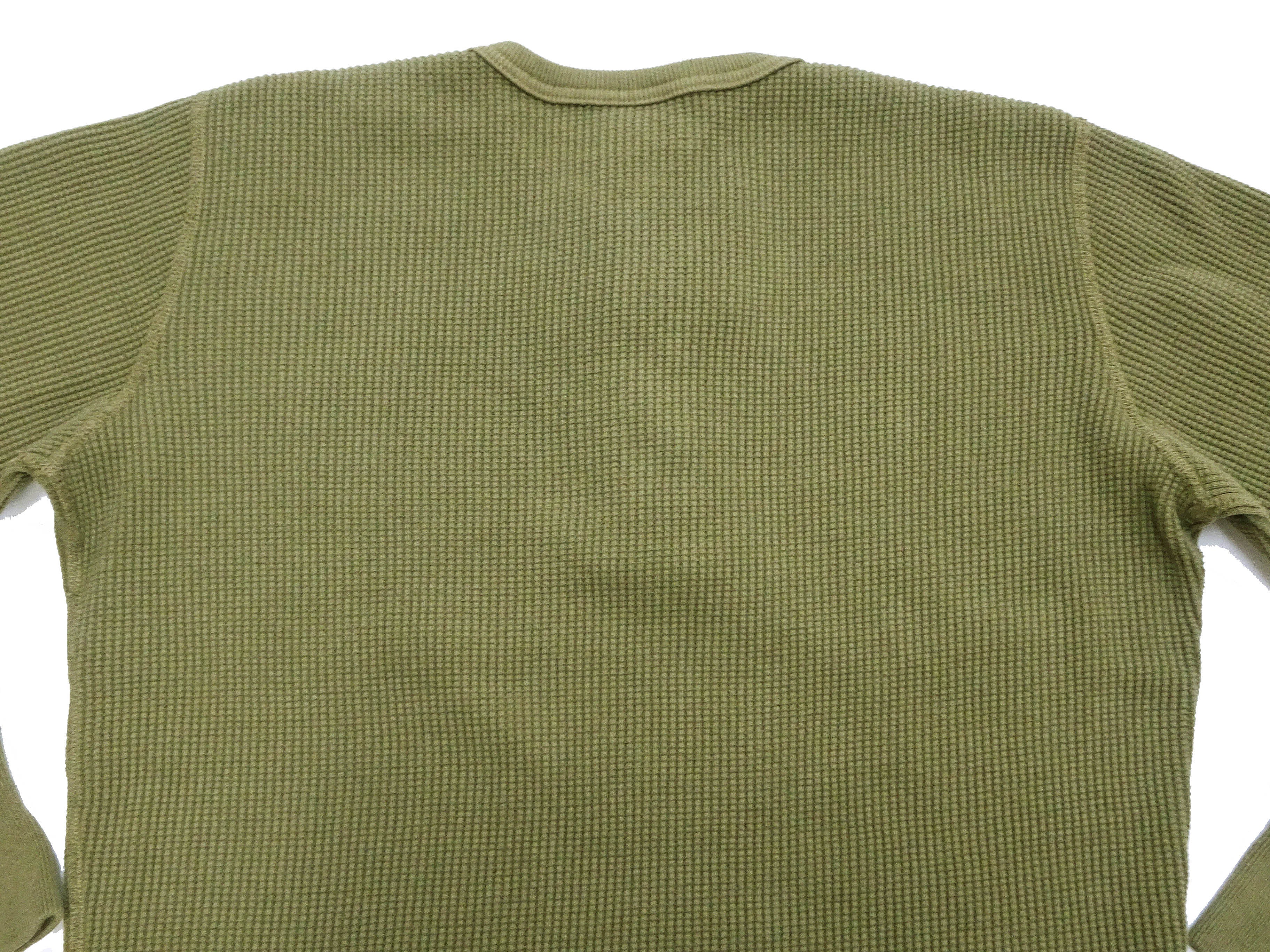 Studio D'Artisan Men's Heavyweight Waffle Knit Thermal Henley Long Sleeve T-Shirt - 100% Cotton, Ribbed Crew Neck Band, Ribbed Cuffs, Raw-edge hem, Made in Japan (SDA 9937) Khaki - Image 12