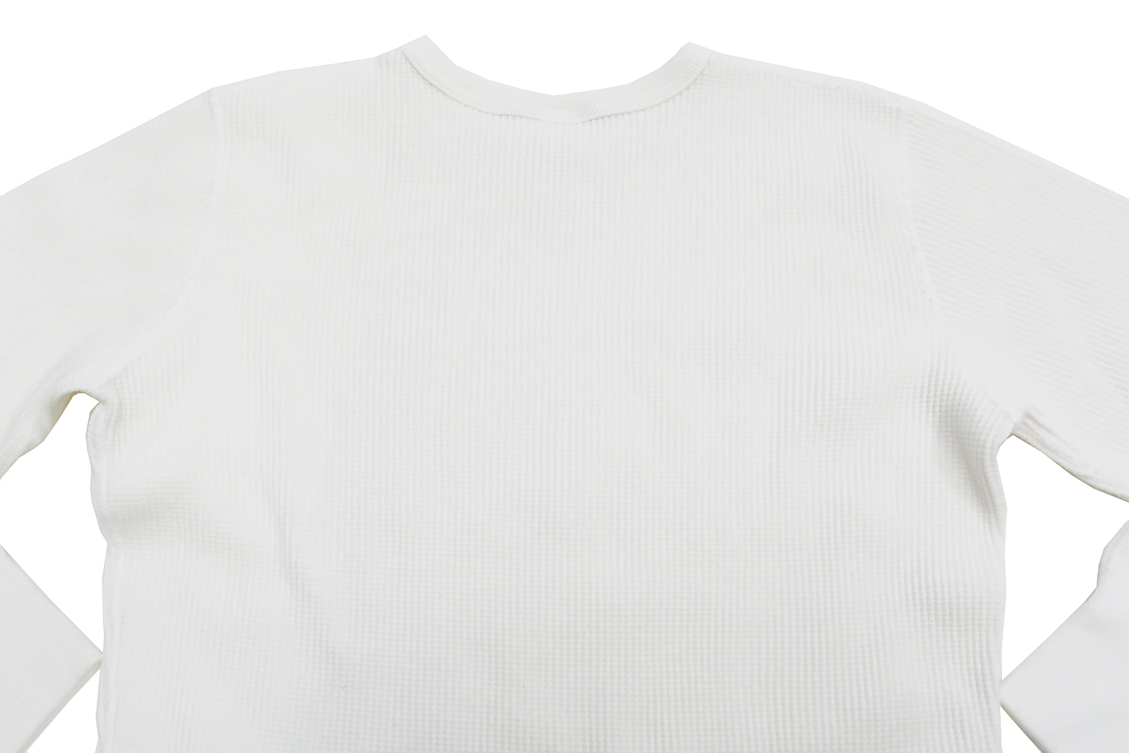 Studio D'Artisan Men's Heavyweight Waffle Knit Thermal Long Sleeve T-Shirt - 100% Cotton, Crew Neck, Ribbed Cuffs, Raw-edge hem, Made in Japan (SDA 9936) White - Image 11