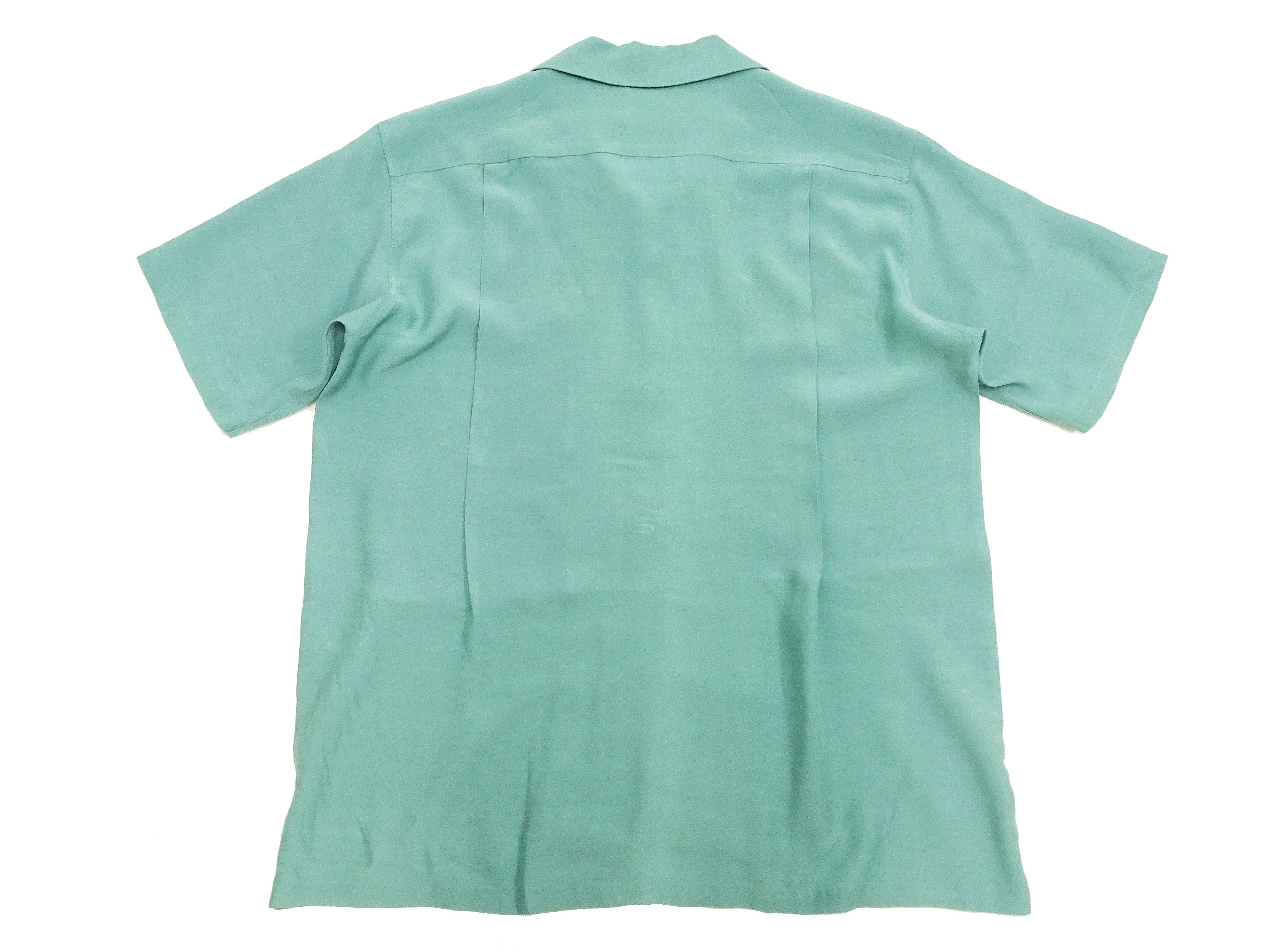 Style Eyes Plain Rayon Bowling Shirt Men's 1950s Style Short Sleeve Solid Color Button Up Shirt SE39259 124 Faded-Light-Blue - Image 11