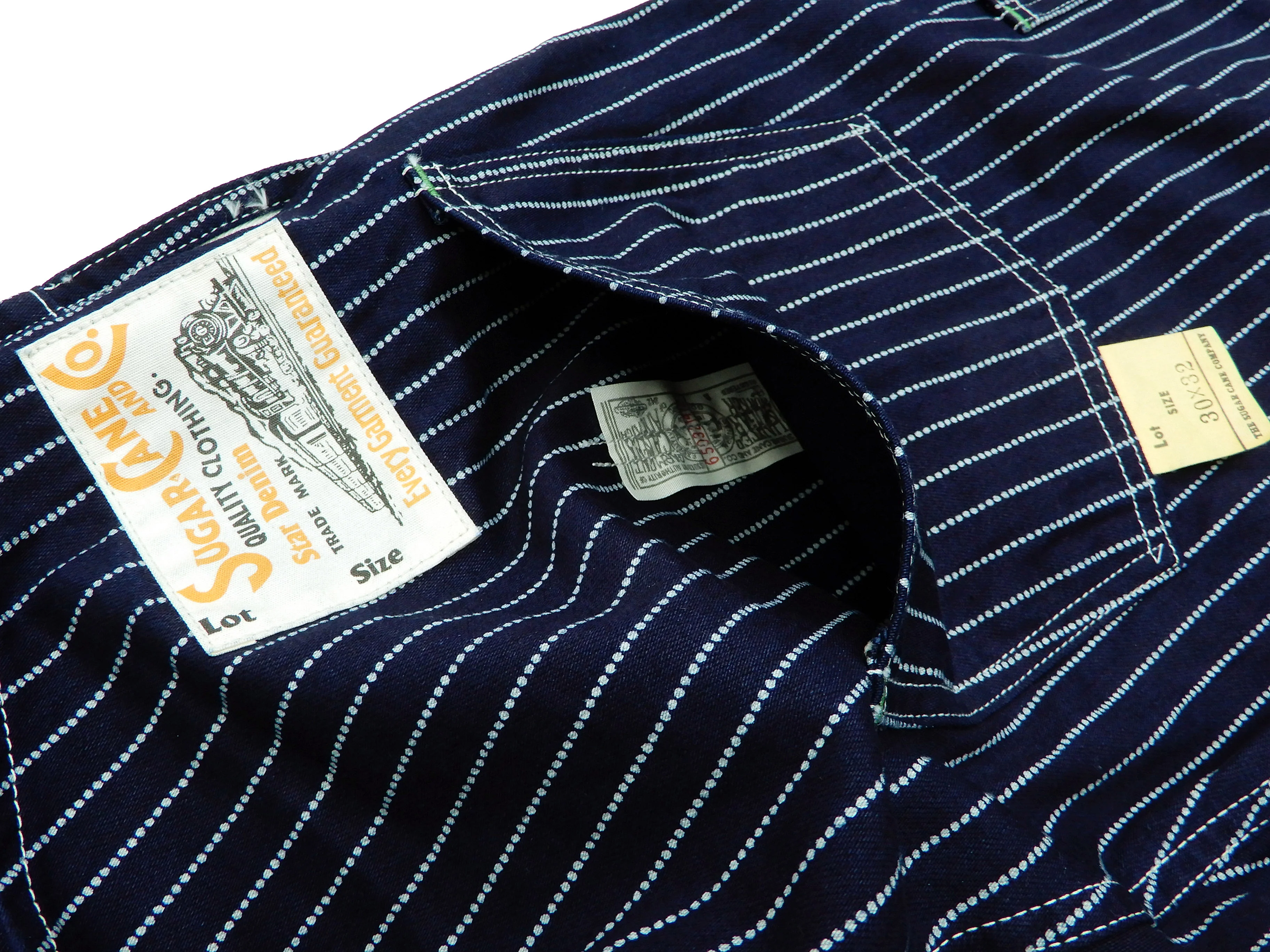 Sugar Cane Bib Overalls Men's Classic Railroad Wabash Stripe Overall SC41960 - Image 15