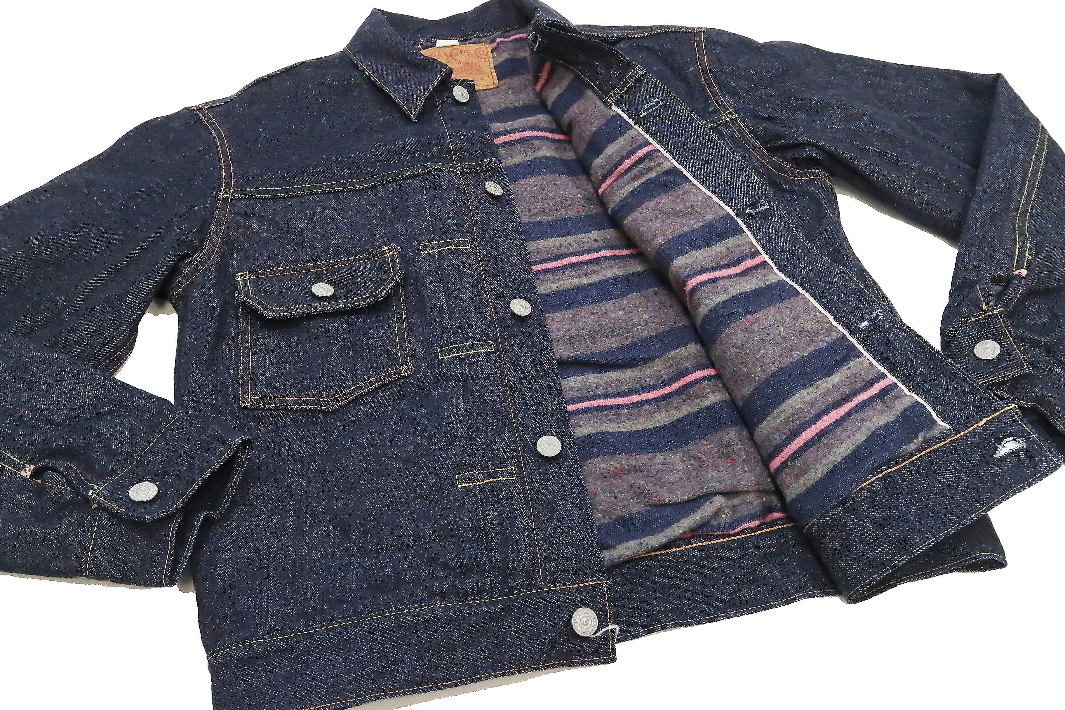 Sugar Cane Blanket Lined Denim Jacket Men's Reissue 1953 Type 2 Trucker Jean Jacket SC15210 421 One Wash Deep Indigo - Image 15