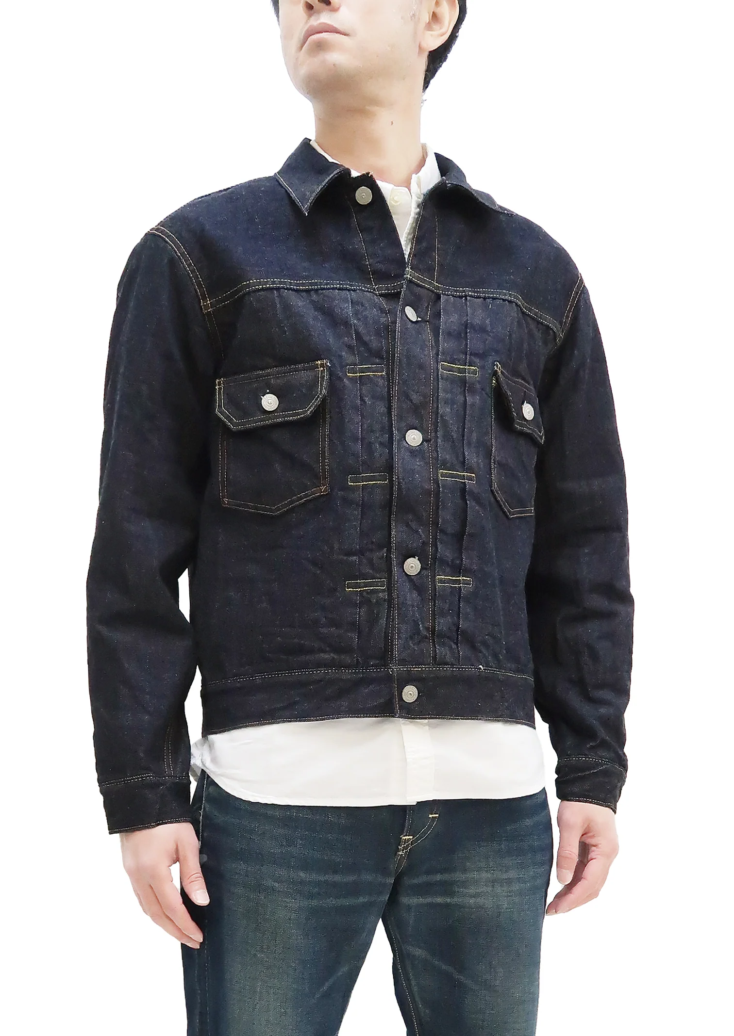 Sugar Cane Blanket Lined Denim Jacket Men's Reissue 1953 Type 2 Trucker Jean Jacket SC15210 421 One Wash Deep Indigo - Image 4