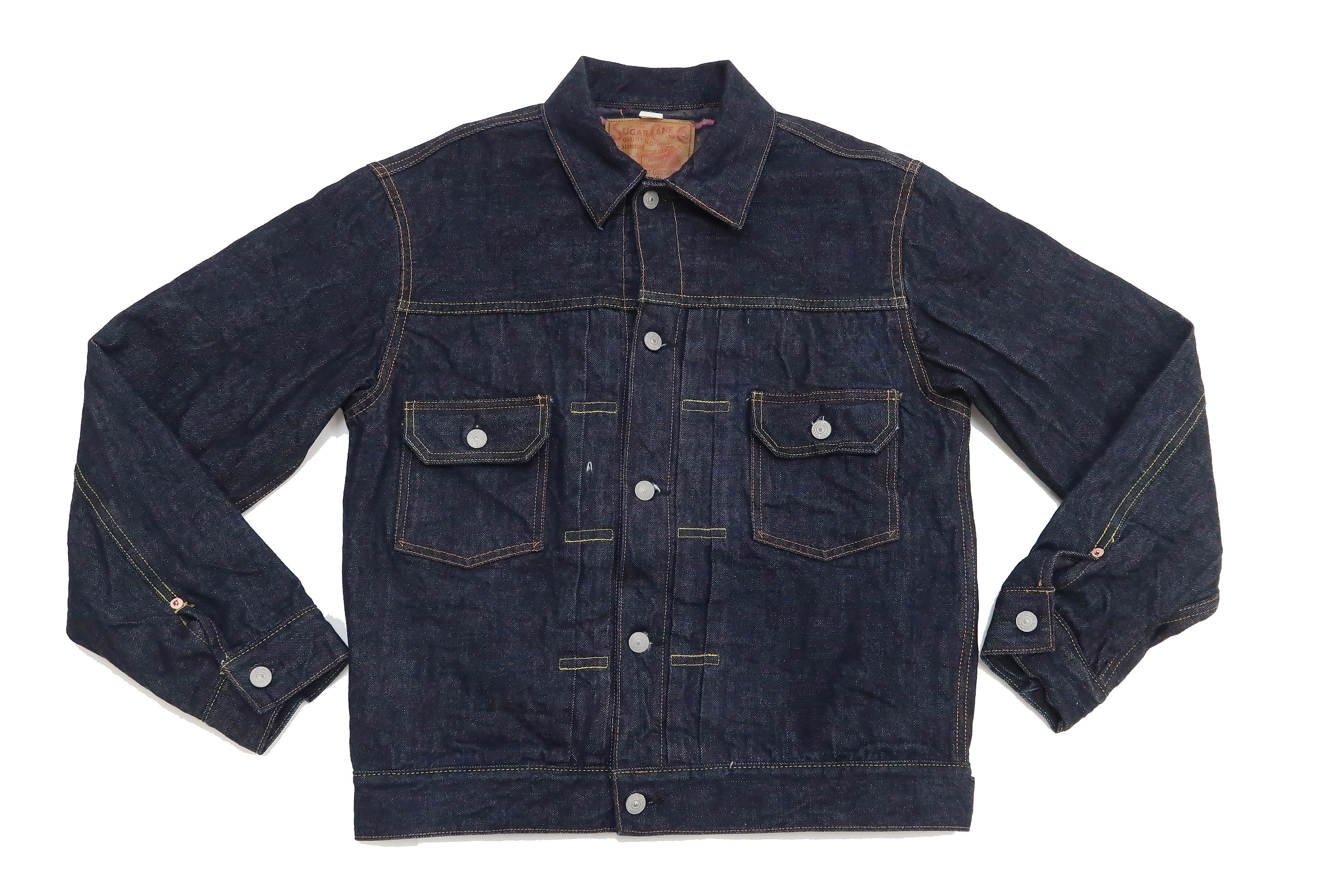 Sugar Cane Blanket Lined Denim Jacket Men's Reissue 1953 Type 2 Trucker Jean Jacket SC15210 421 One Wash Deep Indigo - Image 7