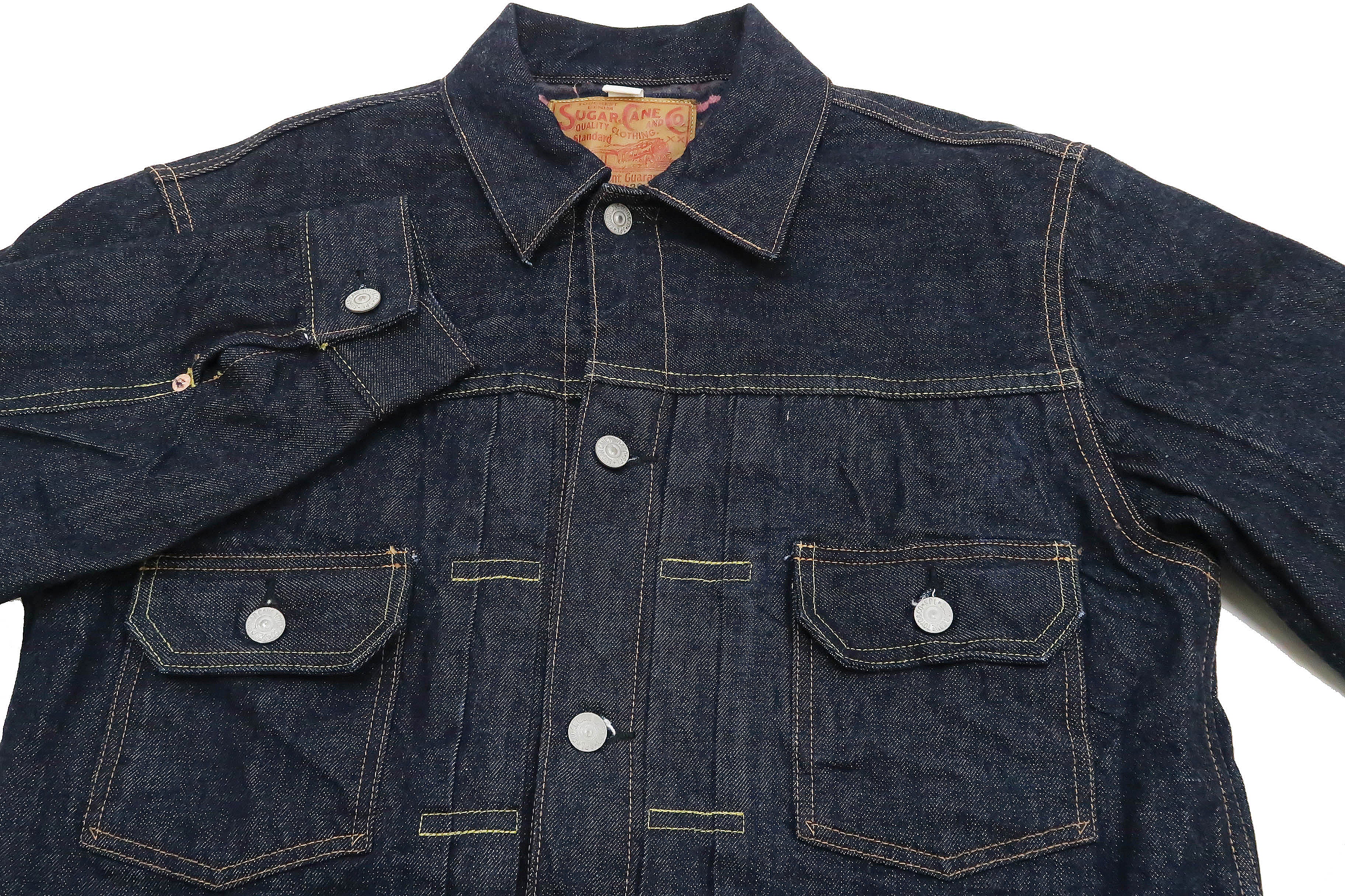 Sugar Cane Blanket Lined Denim Jacket Men's Reissue 1953 Type 2 Trucker Jean Jacket SC15210 421 One Wash Deep Indigo - Image 8
