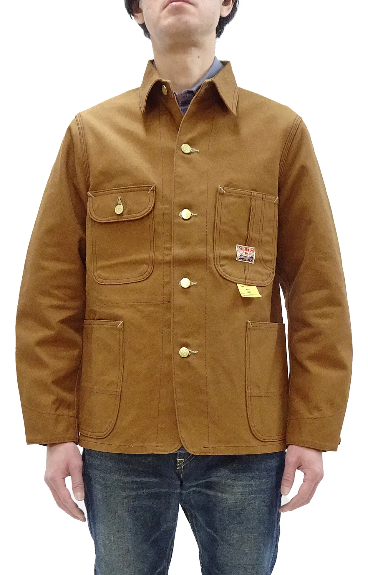 Sugar Cane Brown Duck Canvas Jacket SC15657 Men's Casual 13oz. Work Coat Chore Coat One-Wash - Image 5