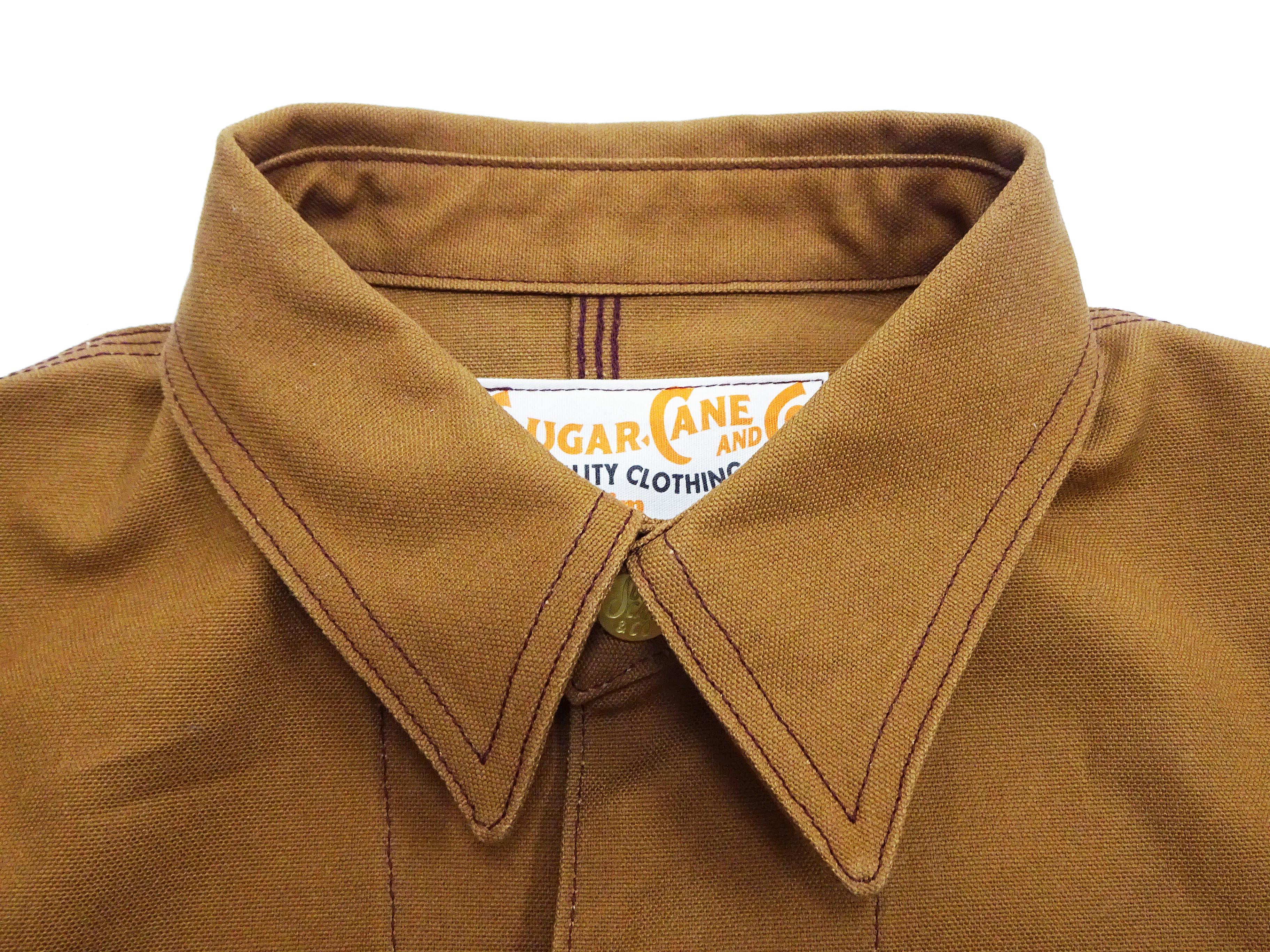 Sugar Cane Brown Duck Canvas Jacket SC15657 Men's Casual 13oz. Work Coat Chore Coat One-Wash - Image 9