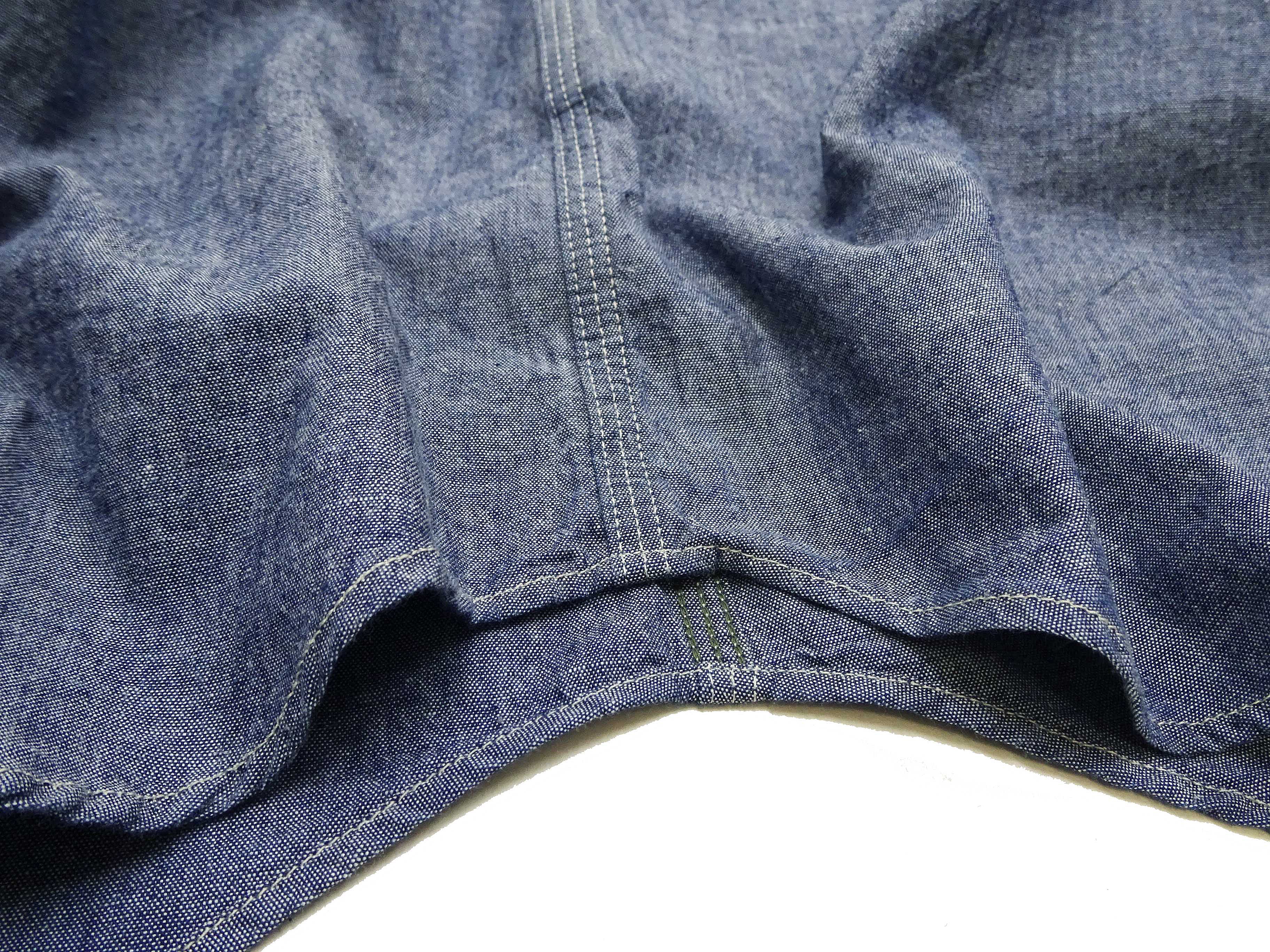 Sugar Cane Chambray Shirt Men's Lightweight Long Sleeve Button Up Plain Work Shirt SC27850 421 Blue - Image 12