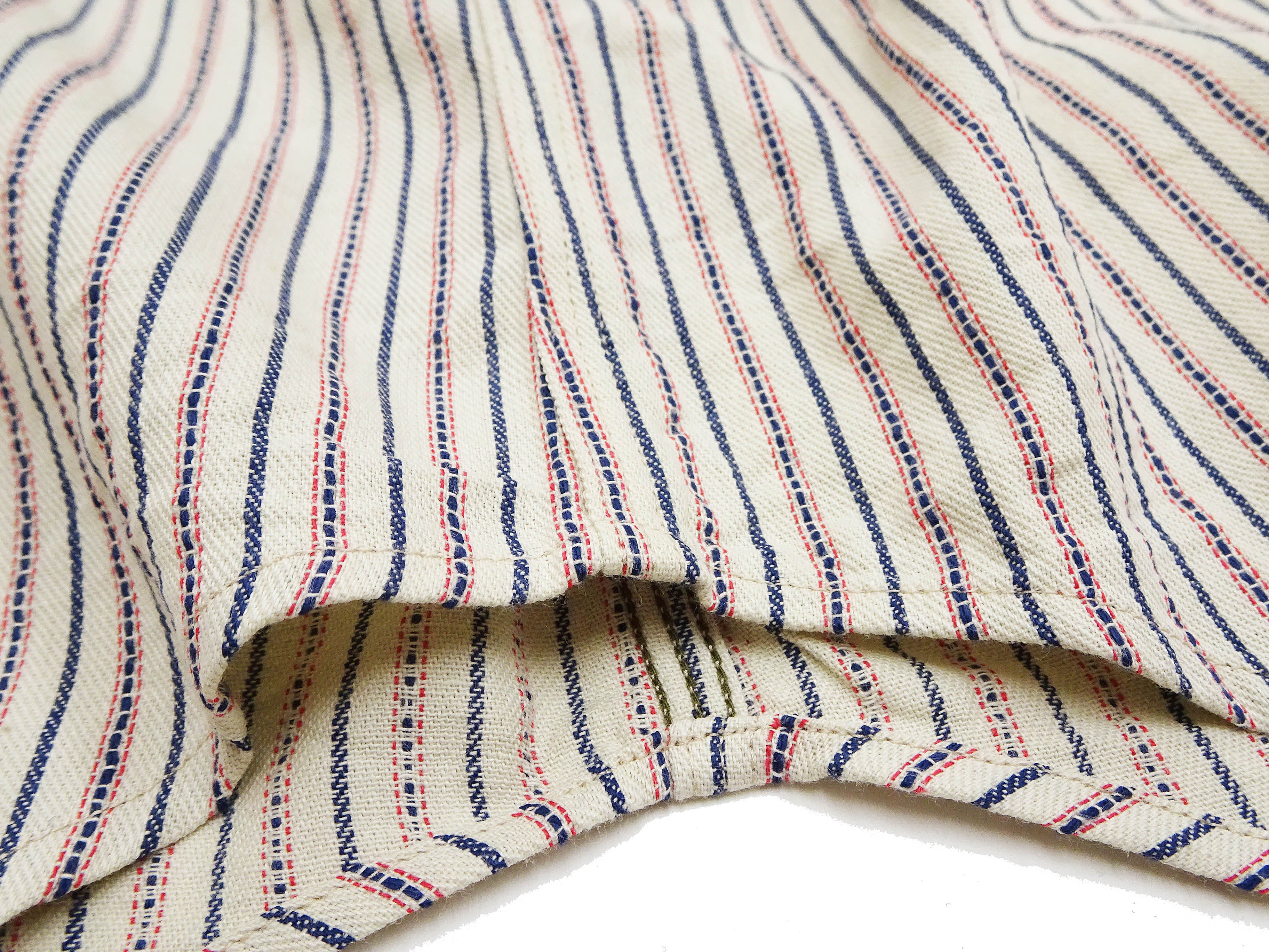Sugar Cane Cotton Dobby Stripe Shirt Men's Casual Short Sleeve Button Up Work Shirt Vertical Multi-Striped Pattern SC39306 105 Off-White - Image 11