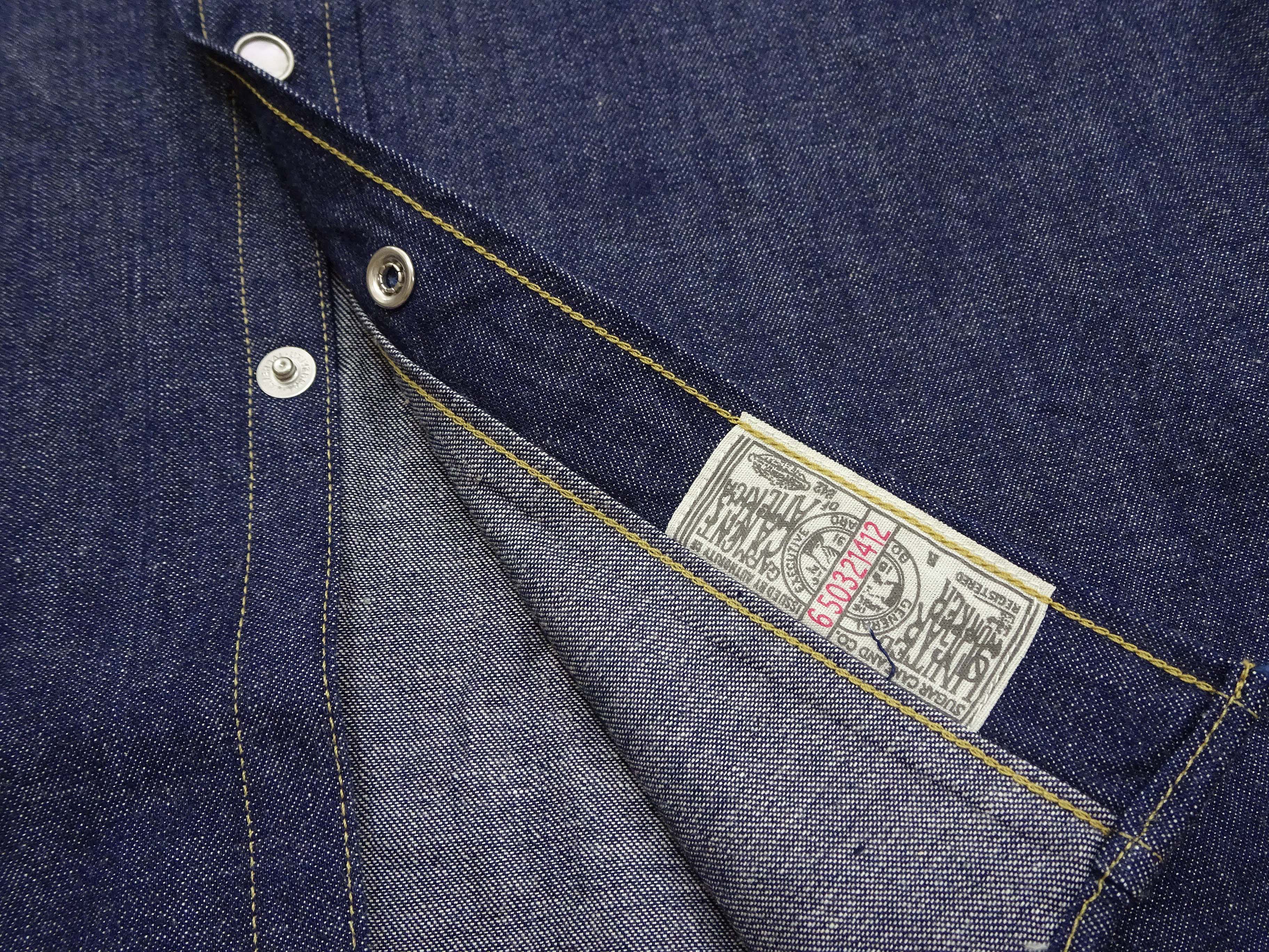 Sugar Cane Denim Shirt Men's Casual Long Sleeve Button Up Plain Jean Western Shirt SC28190 421 Blue Indigo One Wash - Image 14