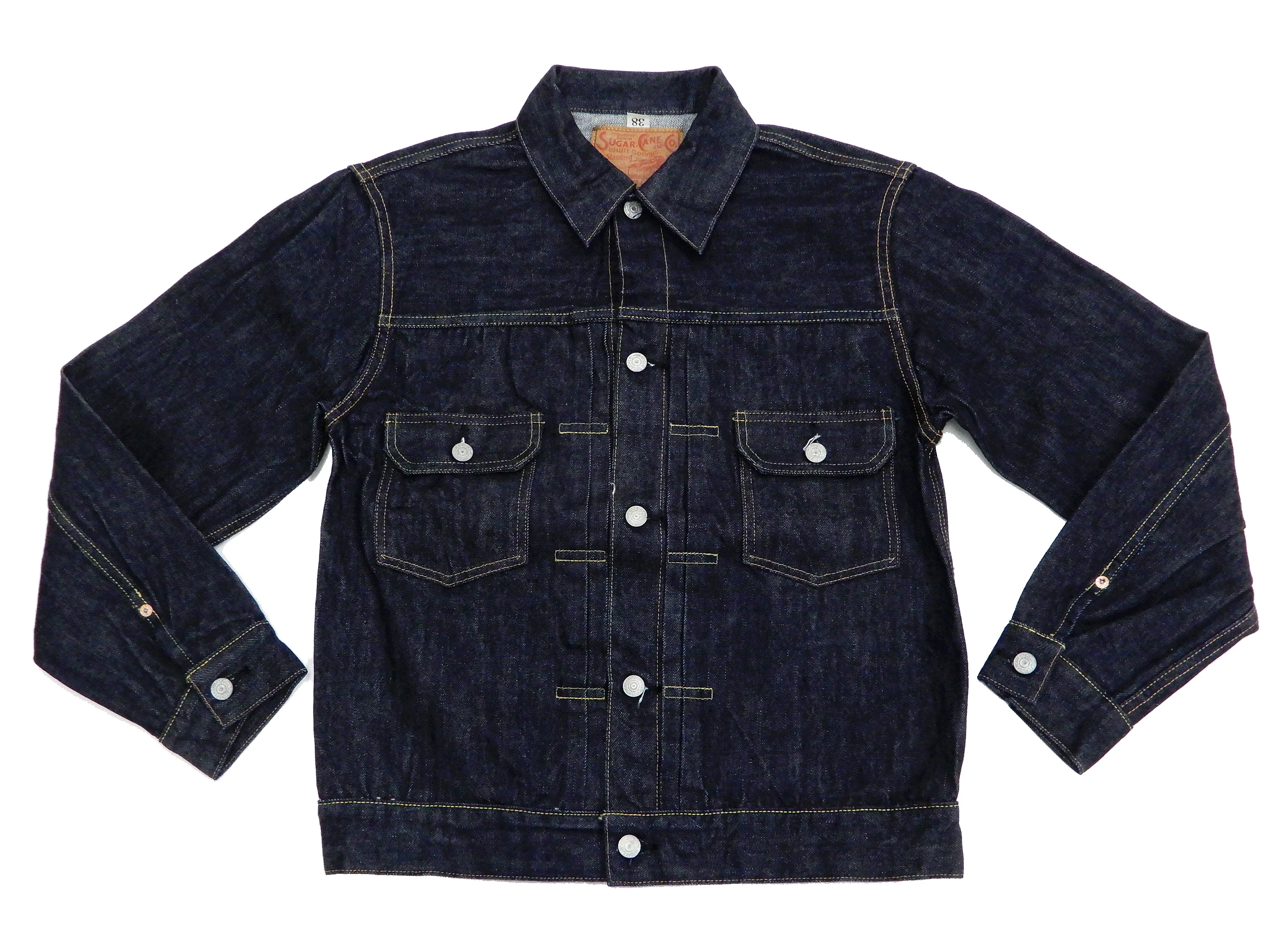Sugar Cane Denim Trucker Jacket Men's Type 2 1953 Style Jean Jacket SC11953A 421 One Wash Deep blue indigo - Image 6