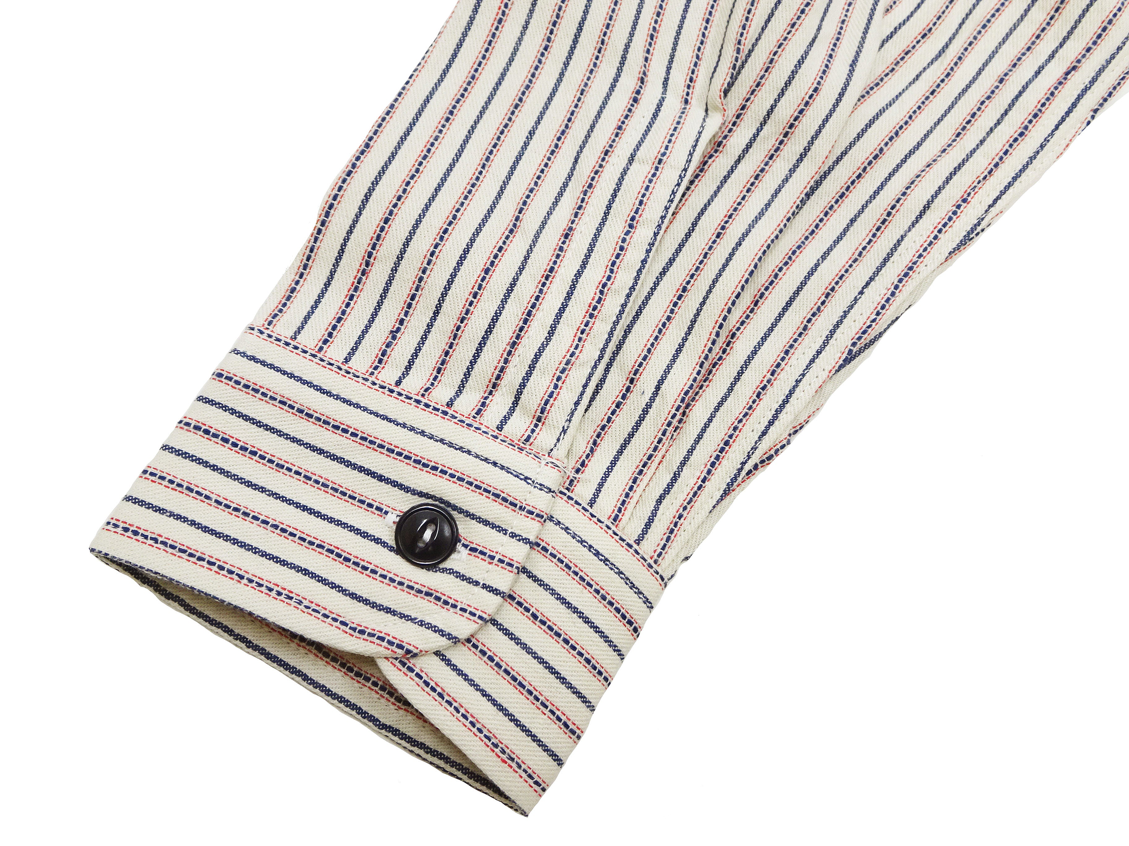 Sugar Cane Dobby Stripe Shirt Men's Mediumweight Long Sleeve Button Up Work Shirt SC29146 105 Off-White - Image 9