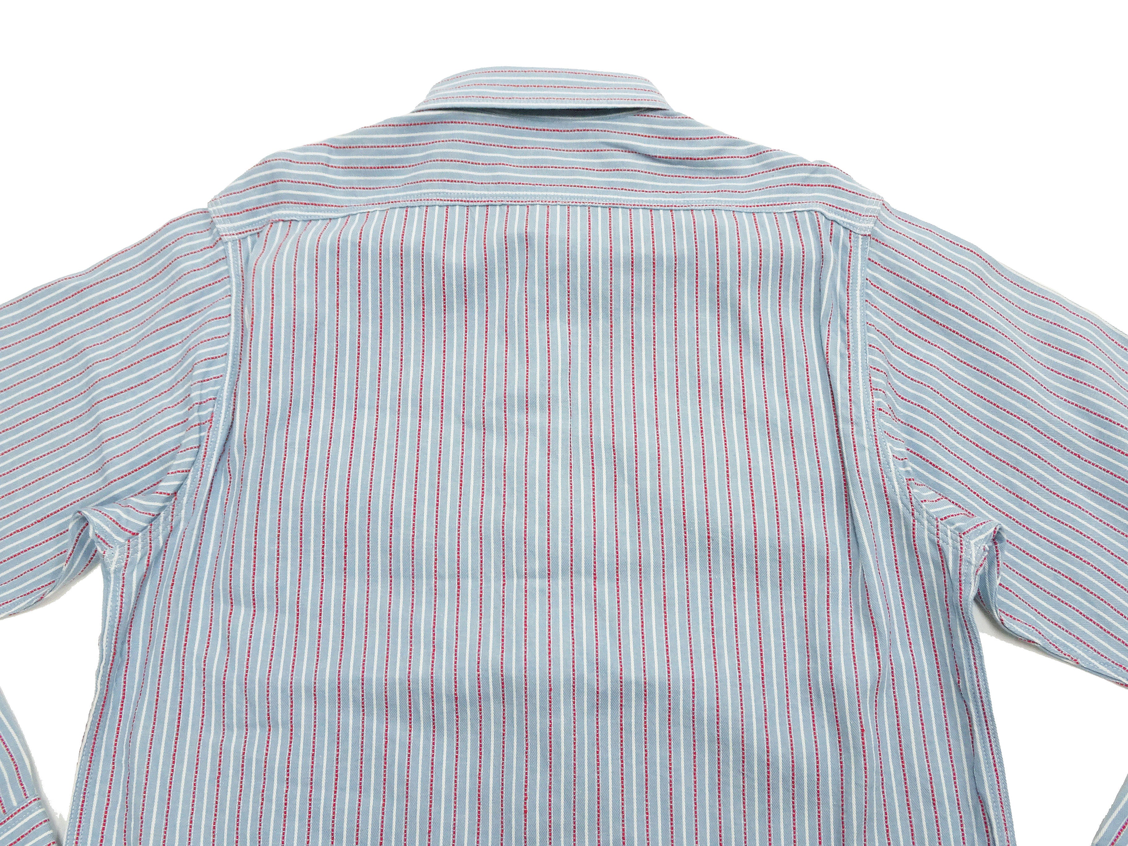 Sugar Cane Dobby Stripe Shirt Men's Mediumweight Long Sleeve Button Up Work Shirt SC29146 125 Blue - Image 13