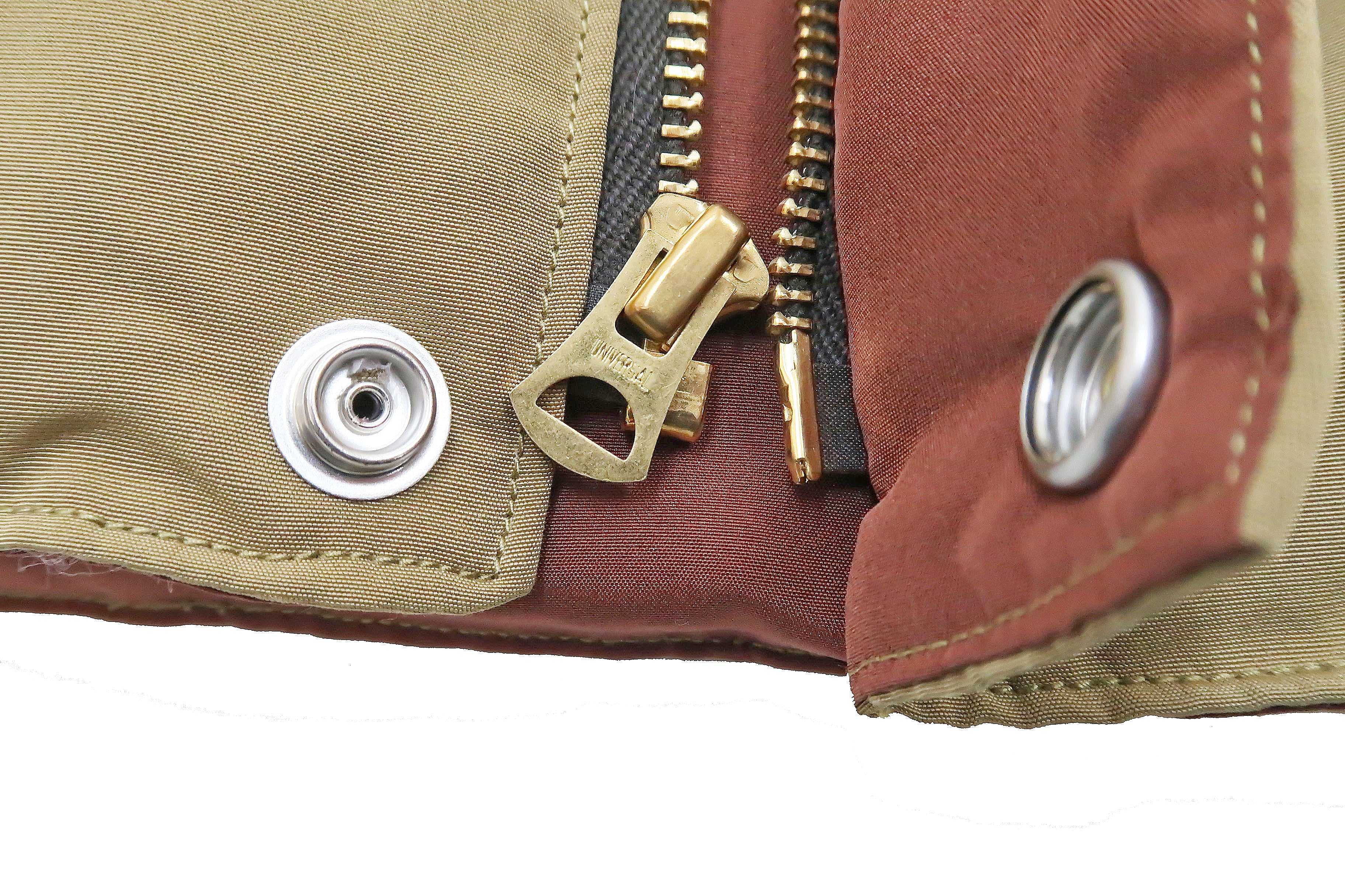 Sugar Cane Down Vest with Leather Yoke Panel Men's Winter Outerwear Vest SC15222 133 Beige/Brown - Image 13