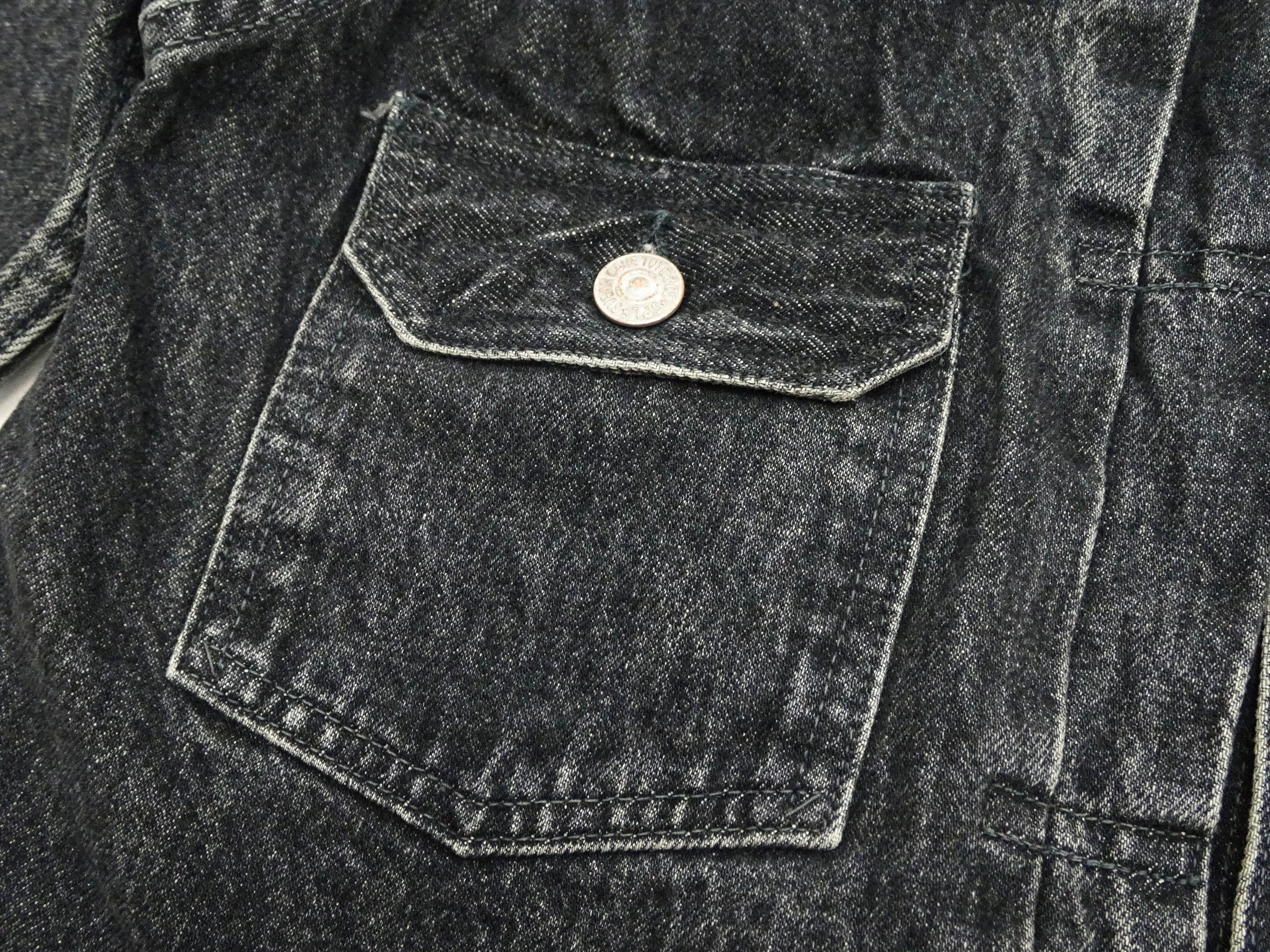 Sugar Cane Faded Black Denim Jacket SC15650H Men's 1953 Type 2 Style Jean Jacket SC15650H 419H Hard Wash - Image 11