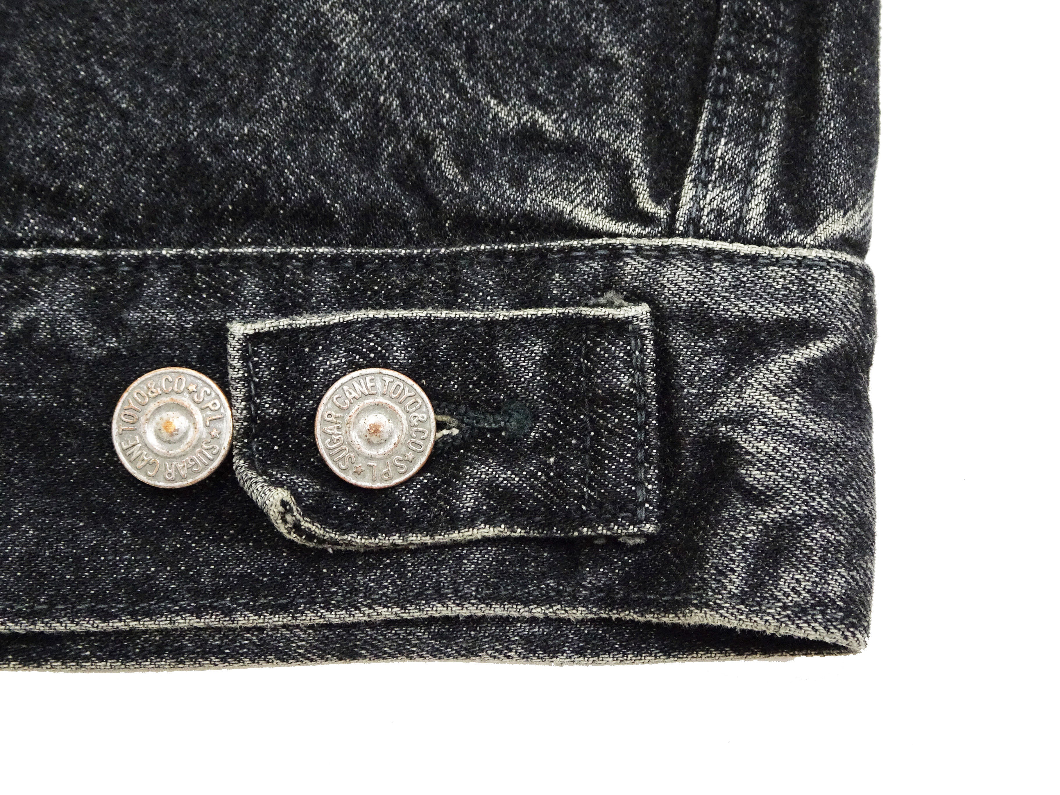 Sugar Cane Faded Black Denim Jacket SC15650H Men's 1953 Type 2 Style Jean Jacket SC15650H 419H Hard Wash - Image 15
