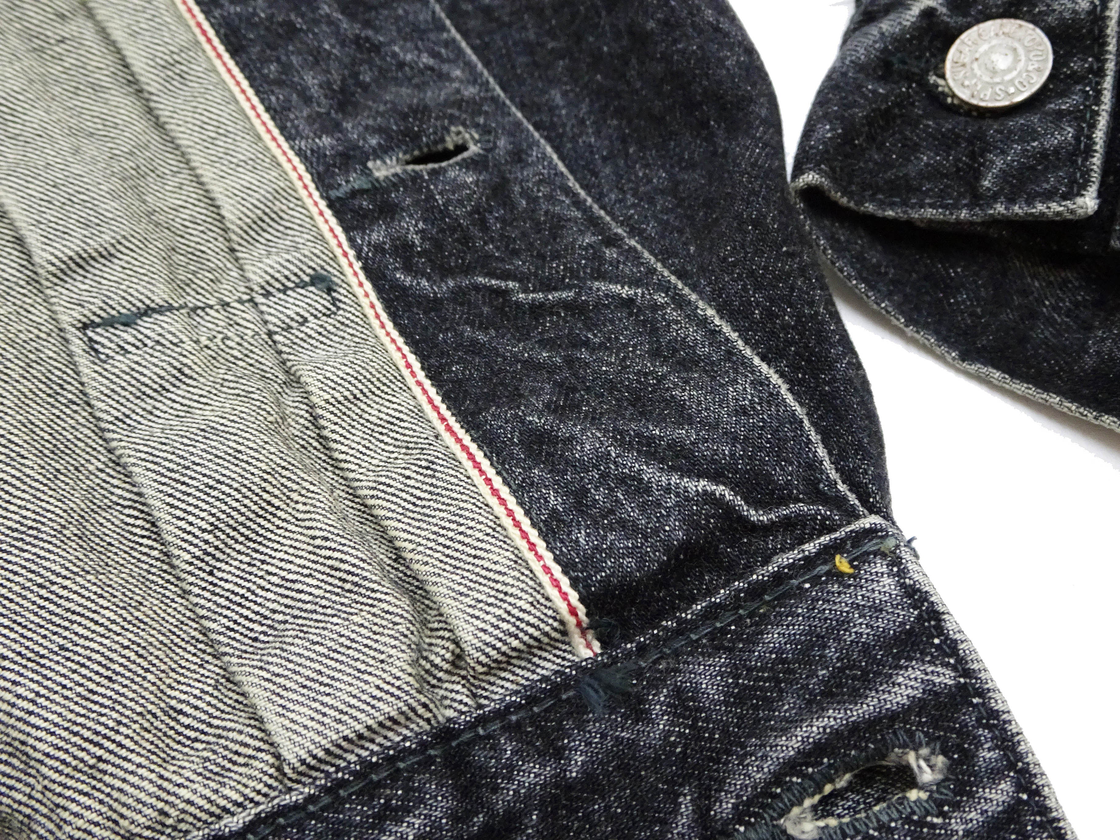 Sugar Cane Faded Black Denim Jacket SC15650H Men's 1953 Type 2 Style Jean Jacket SC15650H 419H Hard Wash - Image 17
