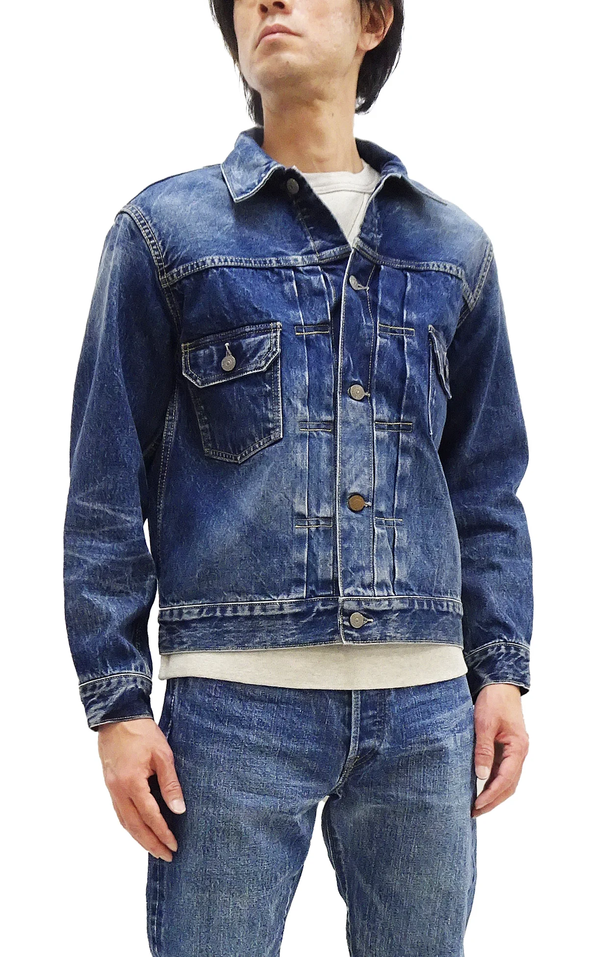 Sugar Cane Faded Denim Jacket SC11953SW Men's Type 2 Style Jean Jacket SC11953SW-429 - Image 4