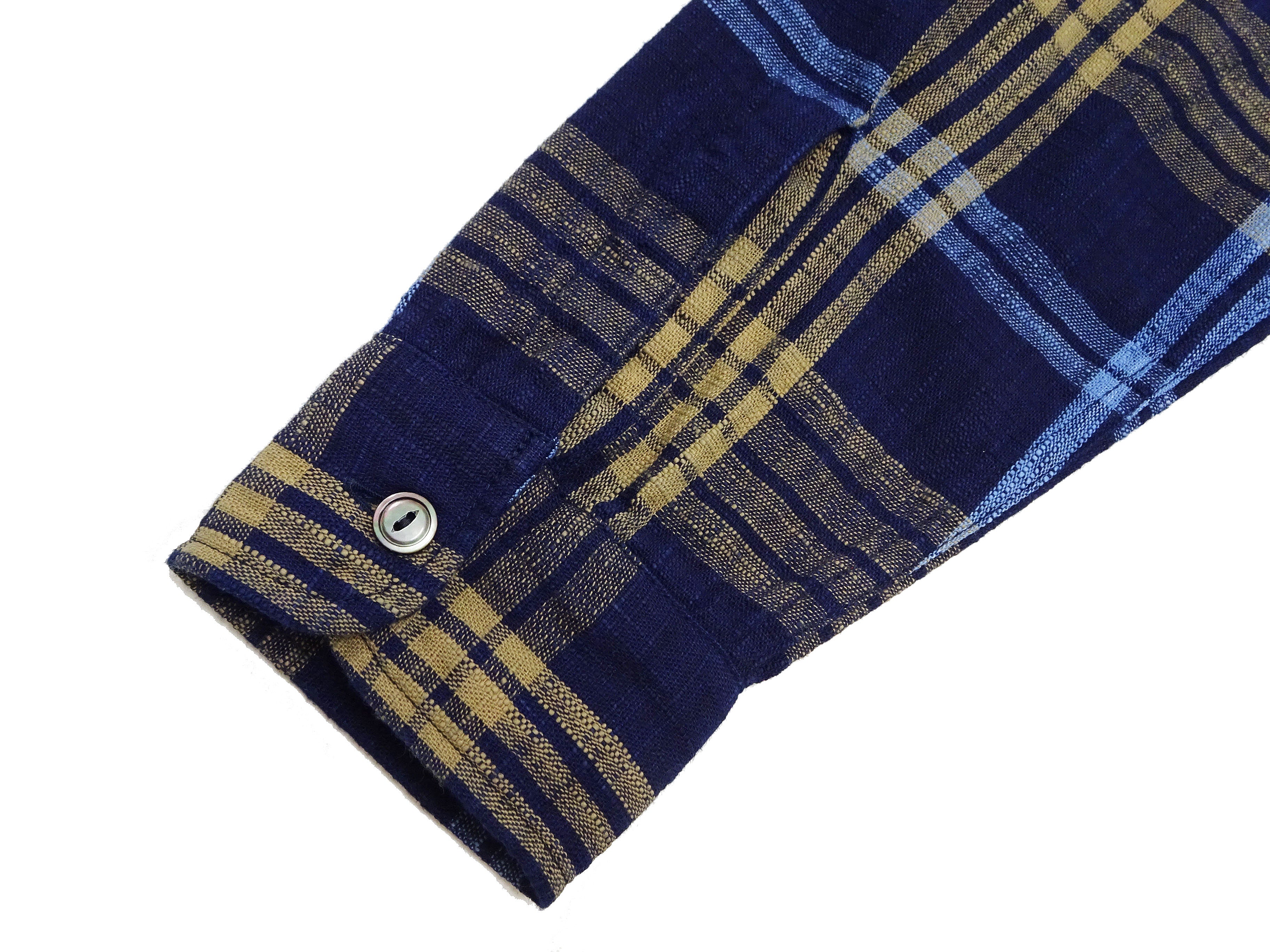 Sugar Cane Indigo Plaid Shirt Men's Fiction Romance Japanese Style Long Sleeve Button Up Work Shirt SC29386 - Image 10