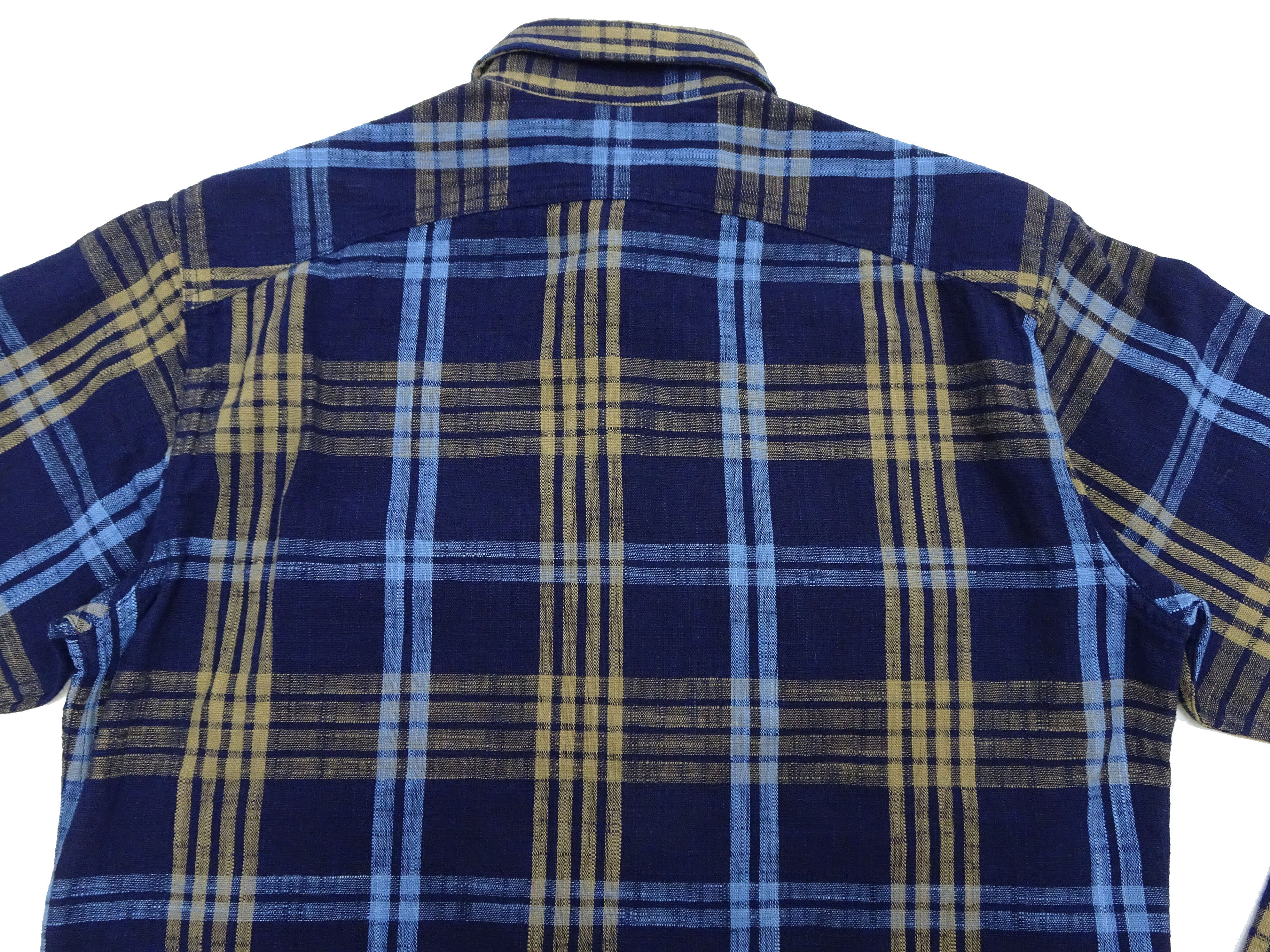 Sugar Cane Indigo Plaid Shirt Men's Fiction Romance Japanese Style Long Sleeve Button Up Work Shirt SC29386 - Image 15