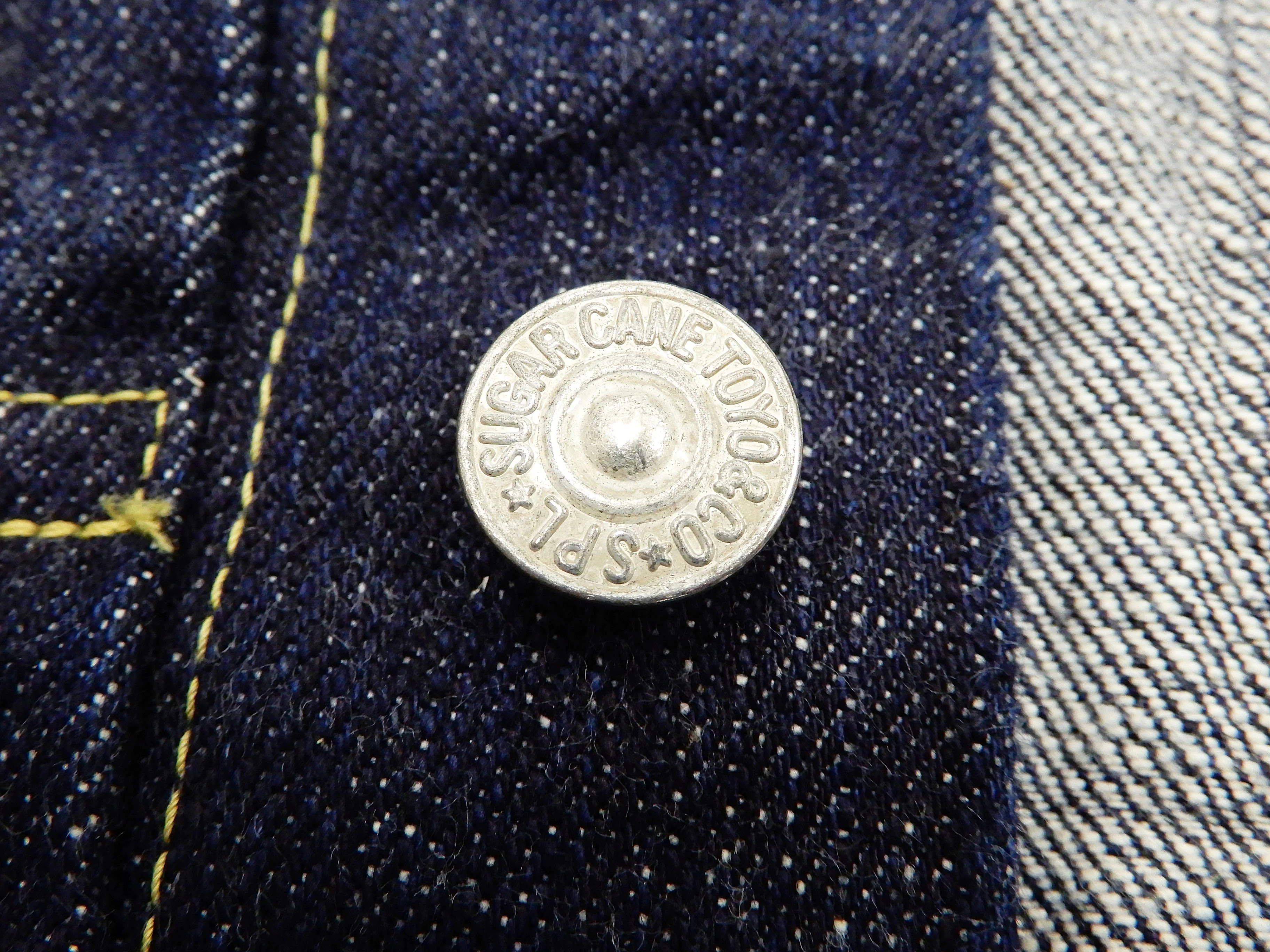 Sugar Cane Jacket Men's Mixed Denim Panel Colour Block Jean Jacket SC10701 One-Wash - Image 12