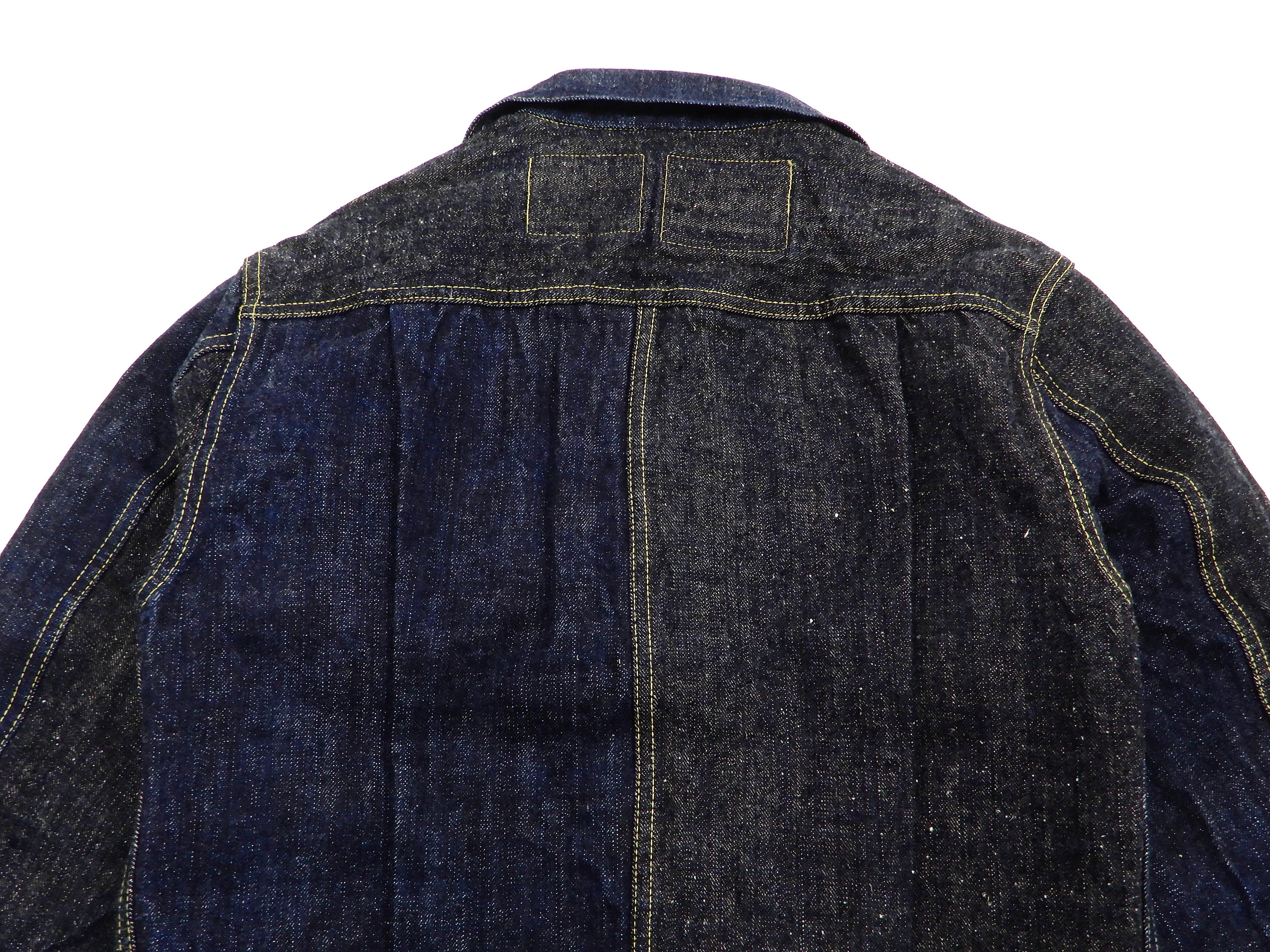 Sugar Cane Jacket Men's Mixed Denim Panel Colour Block Jean Jacket SC10701 One-Wash - Image 16