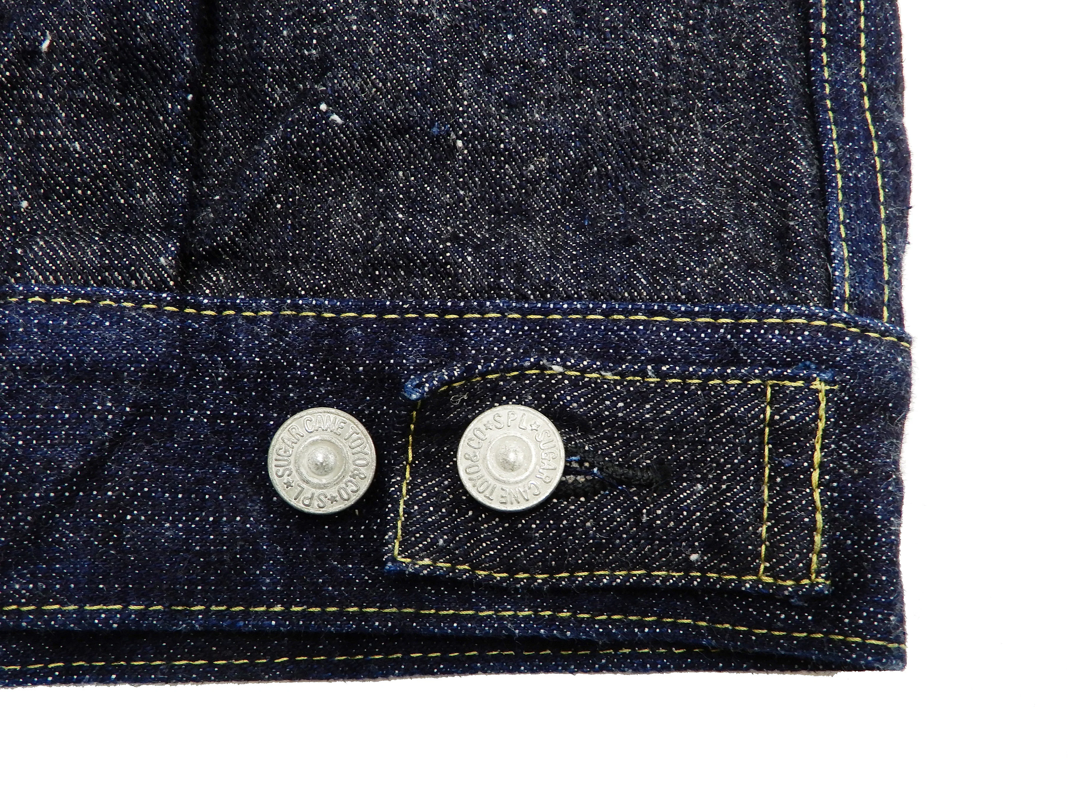 Sugar Cane Jacket Men's Mixed Denim Panel Colour Block Jean Jacket SC10701 One-Wash - Image 17