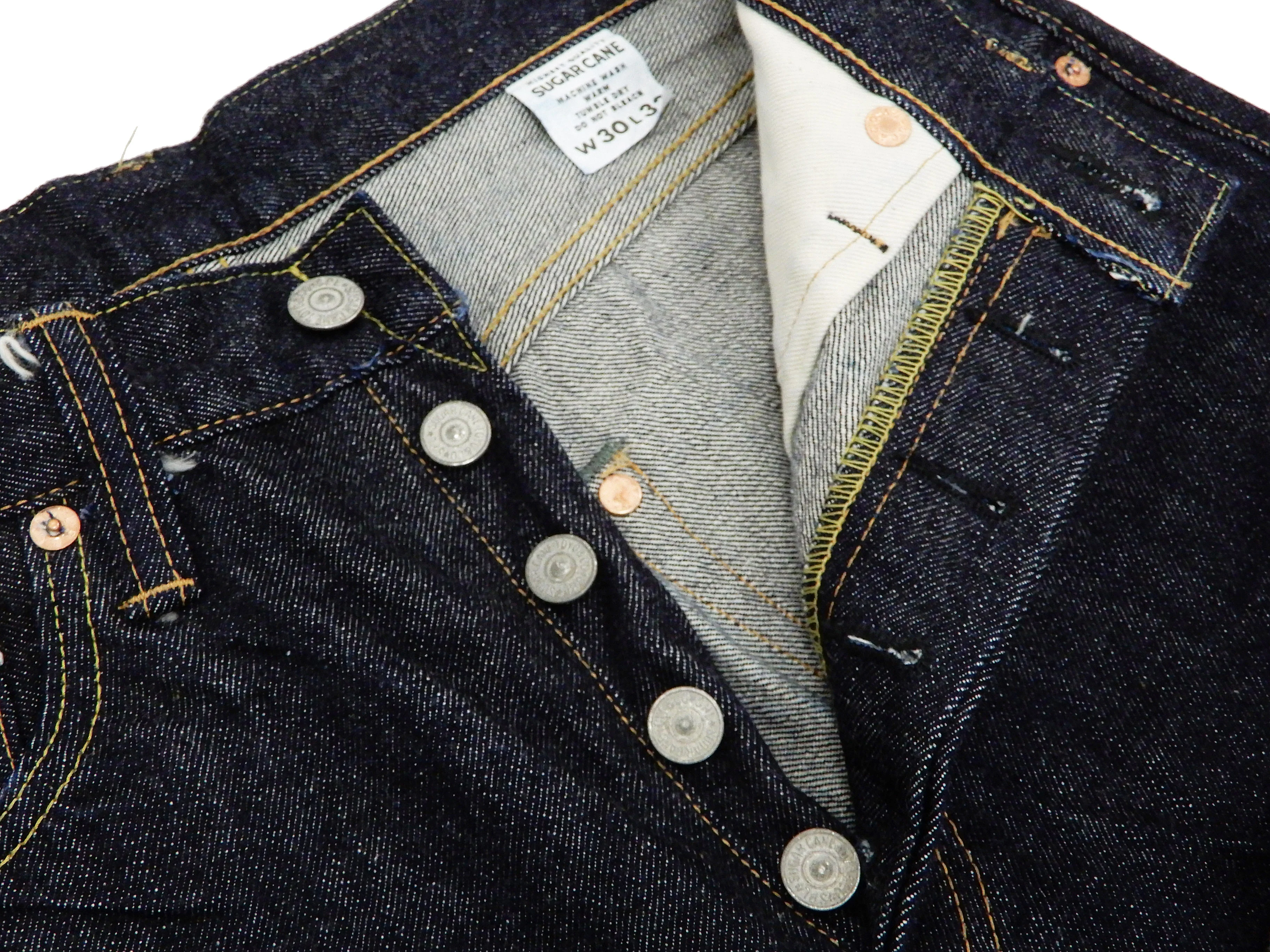 Sugar Cane Jeans Men's Slim Tapered Fit One-Washed 14.25 Oz. Japanese Selvedge Denim SC42021A - Image 8