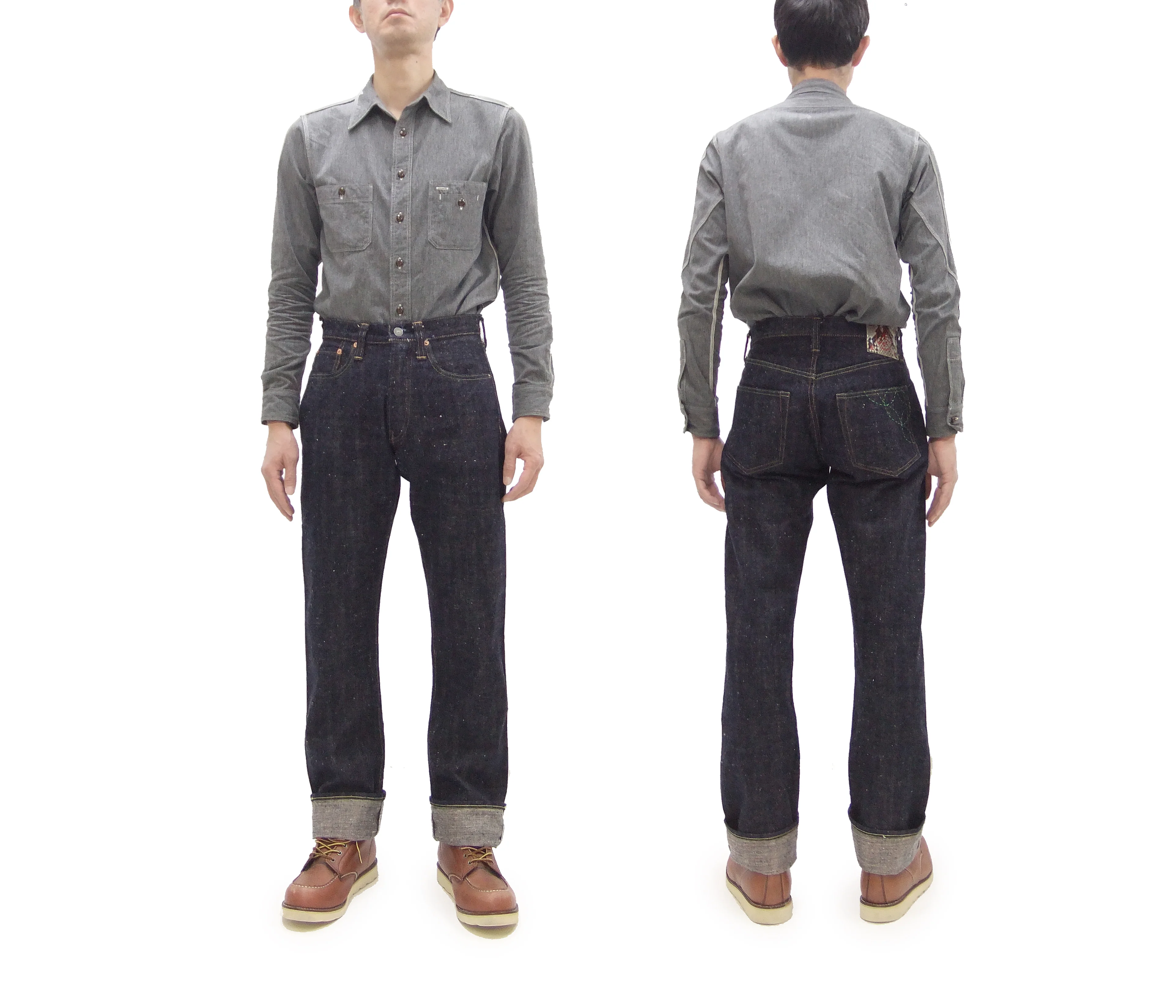 Sugar Cane Jeans SC40301 Men's 14 oz. Sugar Cane Fiber Denim Jeans Lot. 301 Regular Straight Fit Okinawan Ryukyu Indigo Denim Pants - Image 3