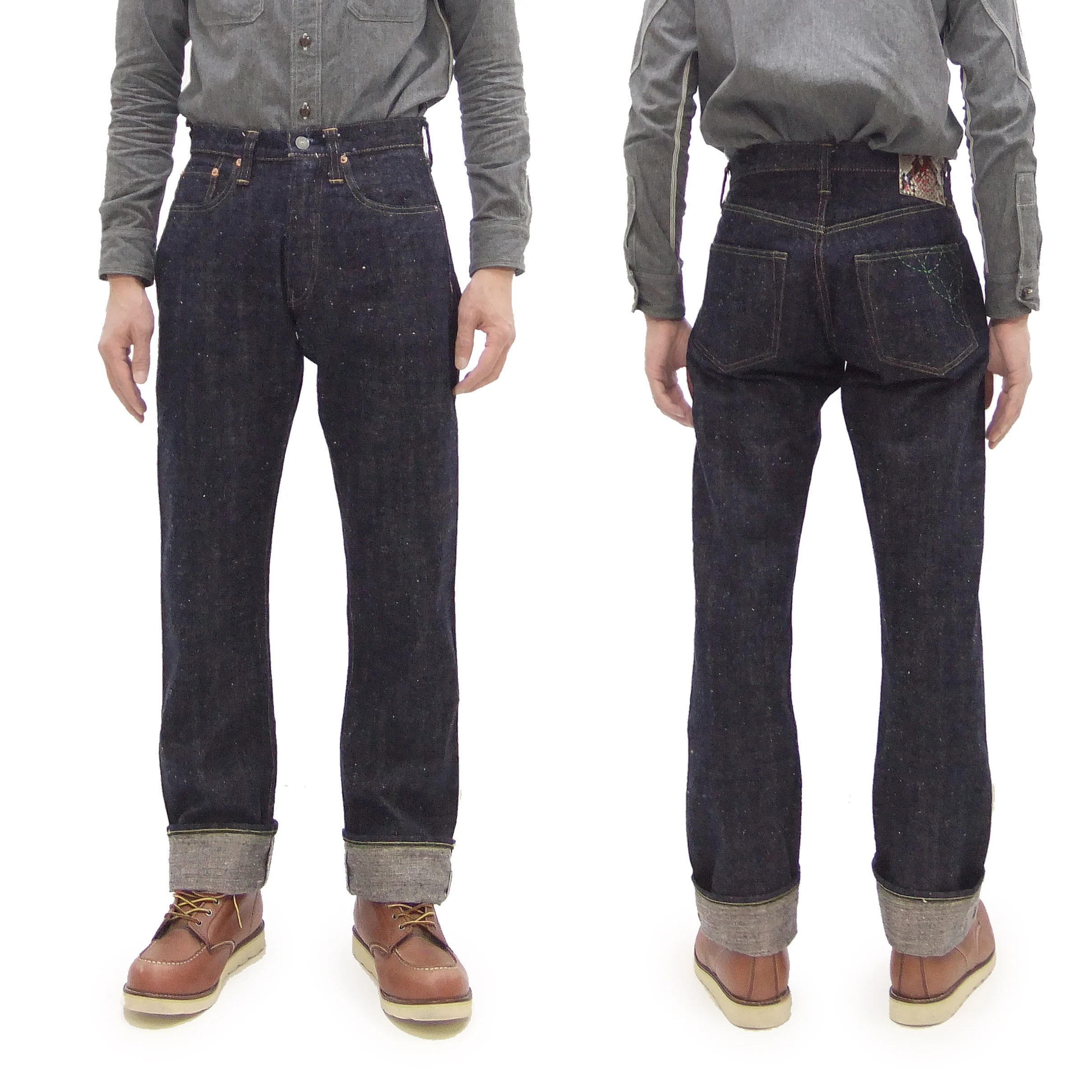 Sugar Cane Jeans SC40301 Men's 14 oz. Sugar Cane Fiber Denim Jeans Lot. 301 Regular Straight Fit Okinawan Ryukyu Indigo Denim Pants - Image 5