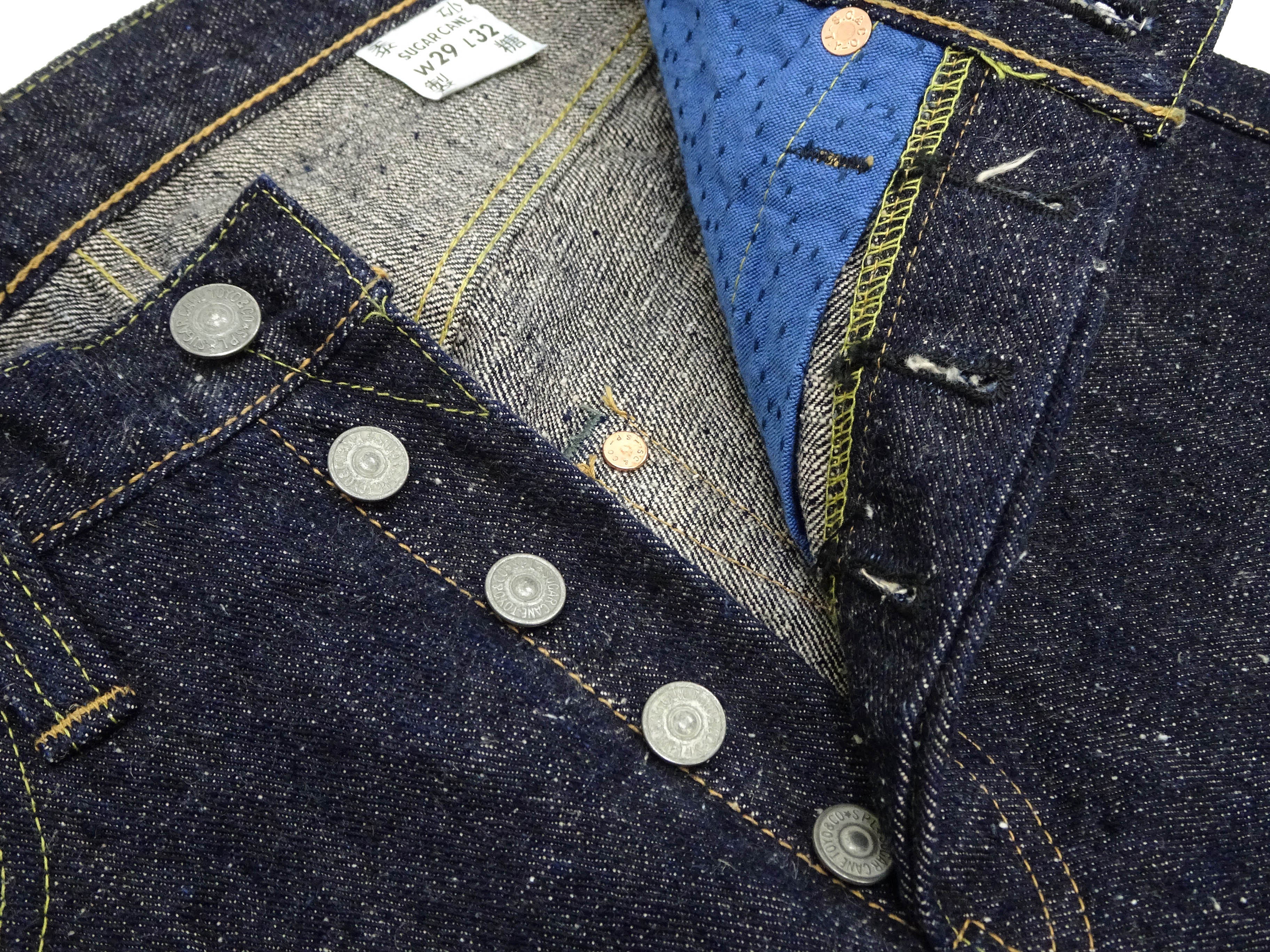 Sugar Cane Jeans SC40301 Men's 14 oz. Sugar Cane Fiber Denim Jeans Lot. 301 Regular Straight Fit Okinawan Ryukyu Indigo Denim Pants - Image 8