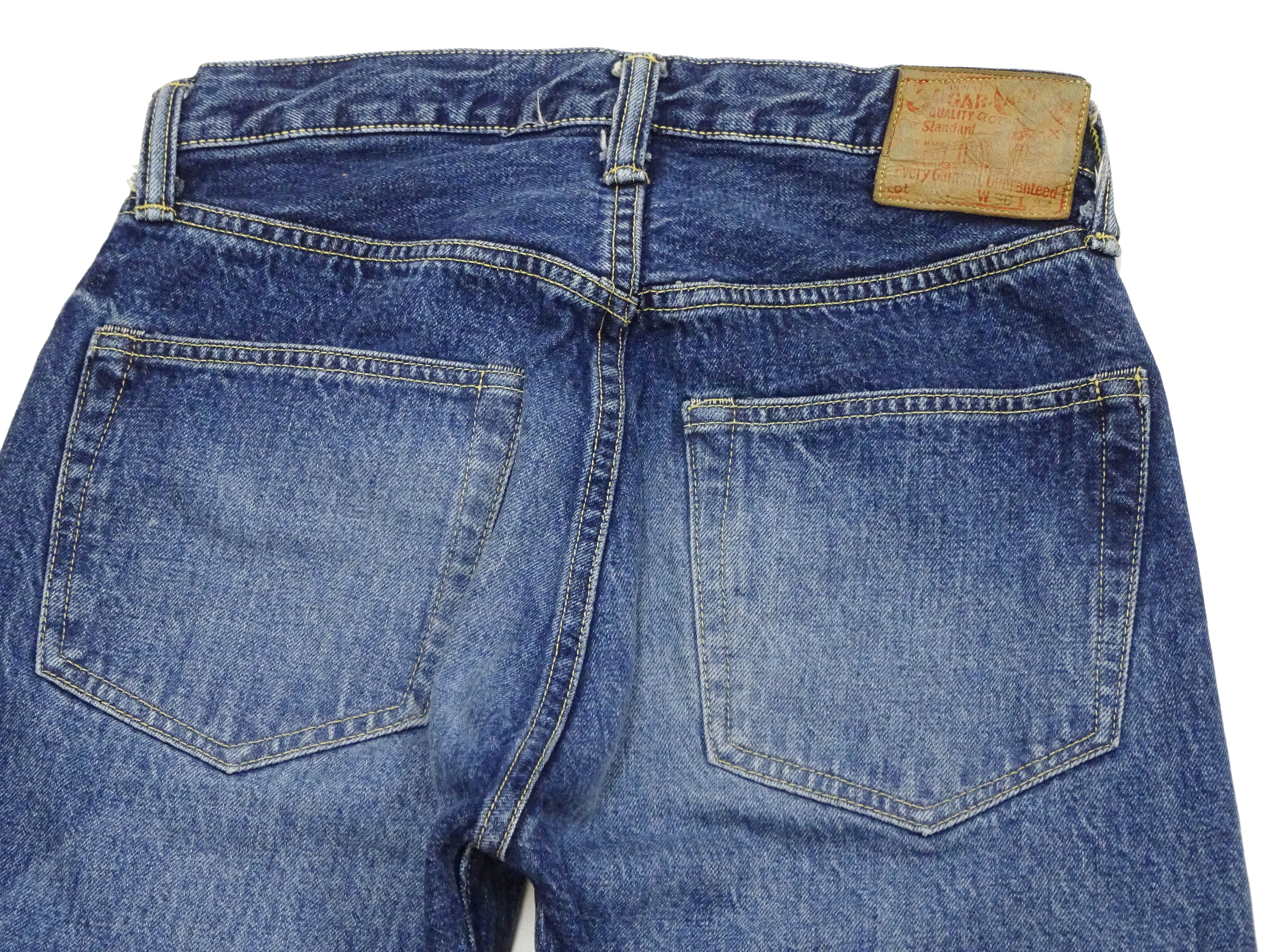 Sugar Cane Jeans SC41947SW Men's Regular Straight Fit Pre-Aged Jeans 14.25 oz. Indigo Faded Denim Pants 1947 Model (Length 32) - Image 11