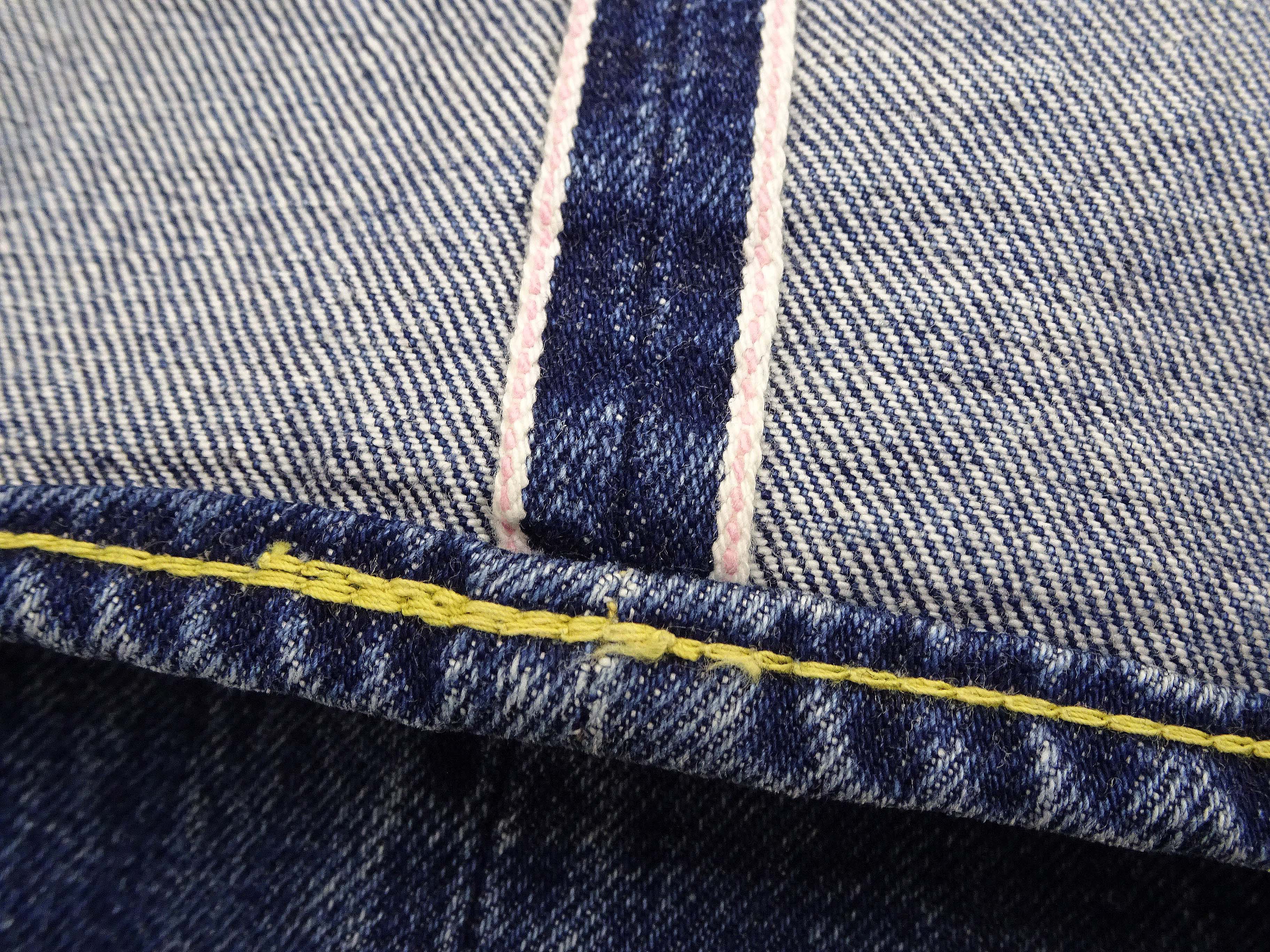 Sugar Cane Jeans SC41947SW Men's Regular Straight Fit Pre-Aged Jeans 14.25 oz. Indigo Faded Denim Pants 1947 Model (Length 32) - Image 13