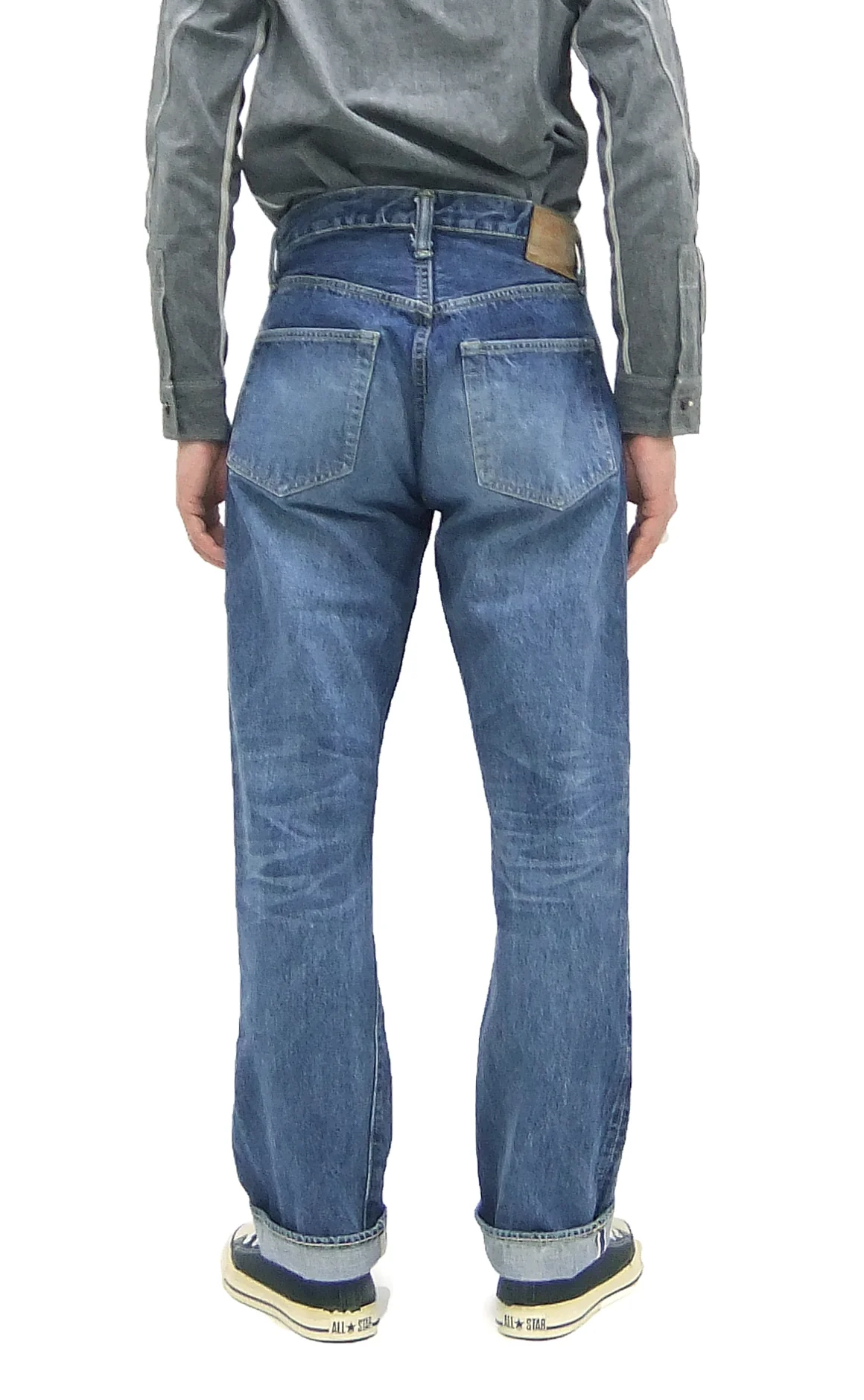 Sugar Cane Jeans SC41947SW Men's Regular Straight Fit Pre-Aged Jeans 14.25 oz. Indigo Faded Denim Pants 1947 Model (Length 32) - Image 4
