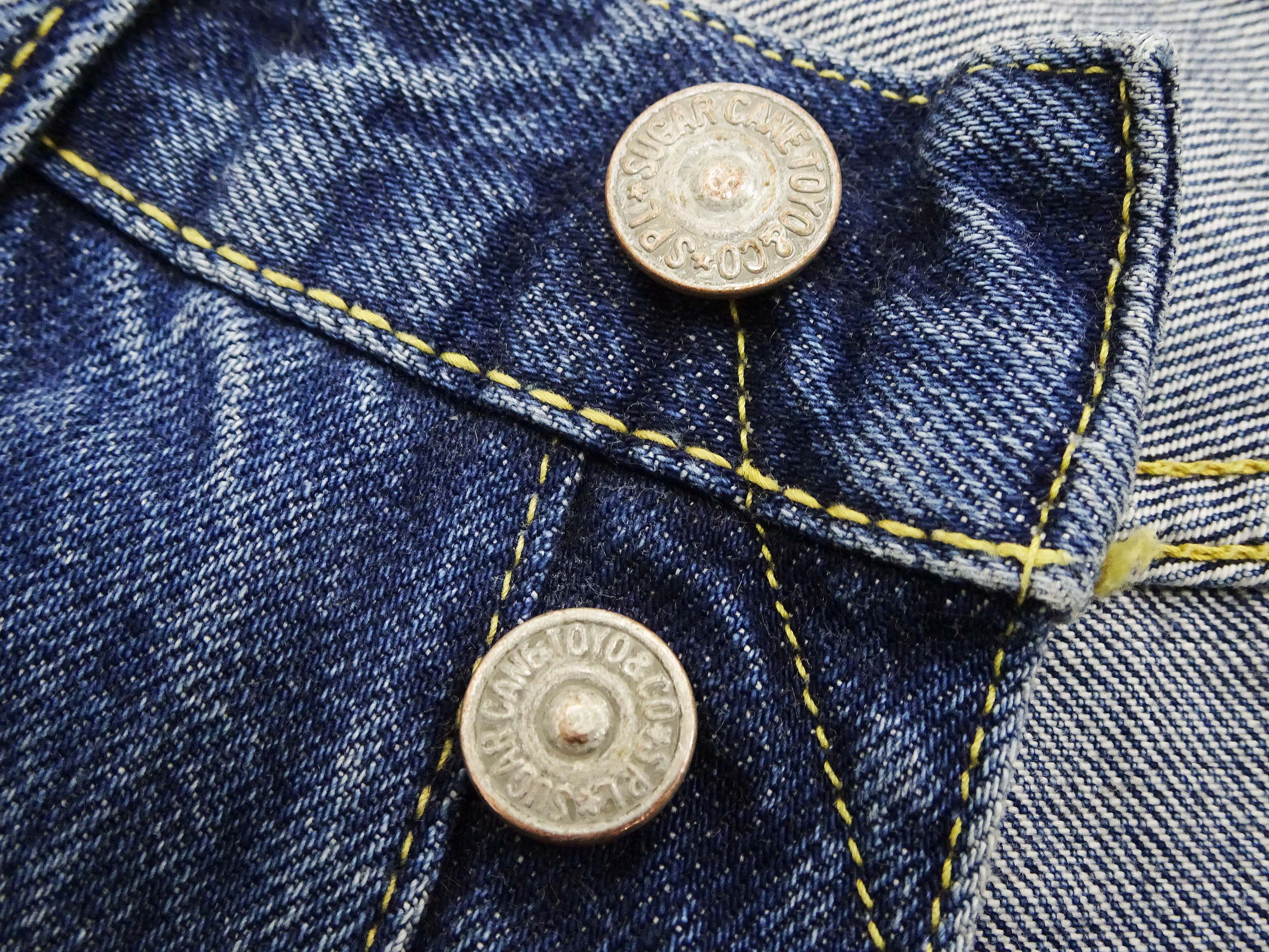 Sugar Cane Jeans SC41947SW Men's Regular Straight Fit Pre-Aged Jeans 14.25 oz. Indigo Faded Denim Pants 1947 Model (Length 32) - Image 9