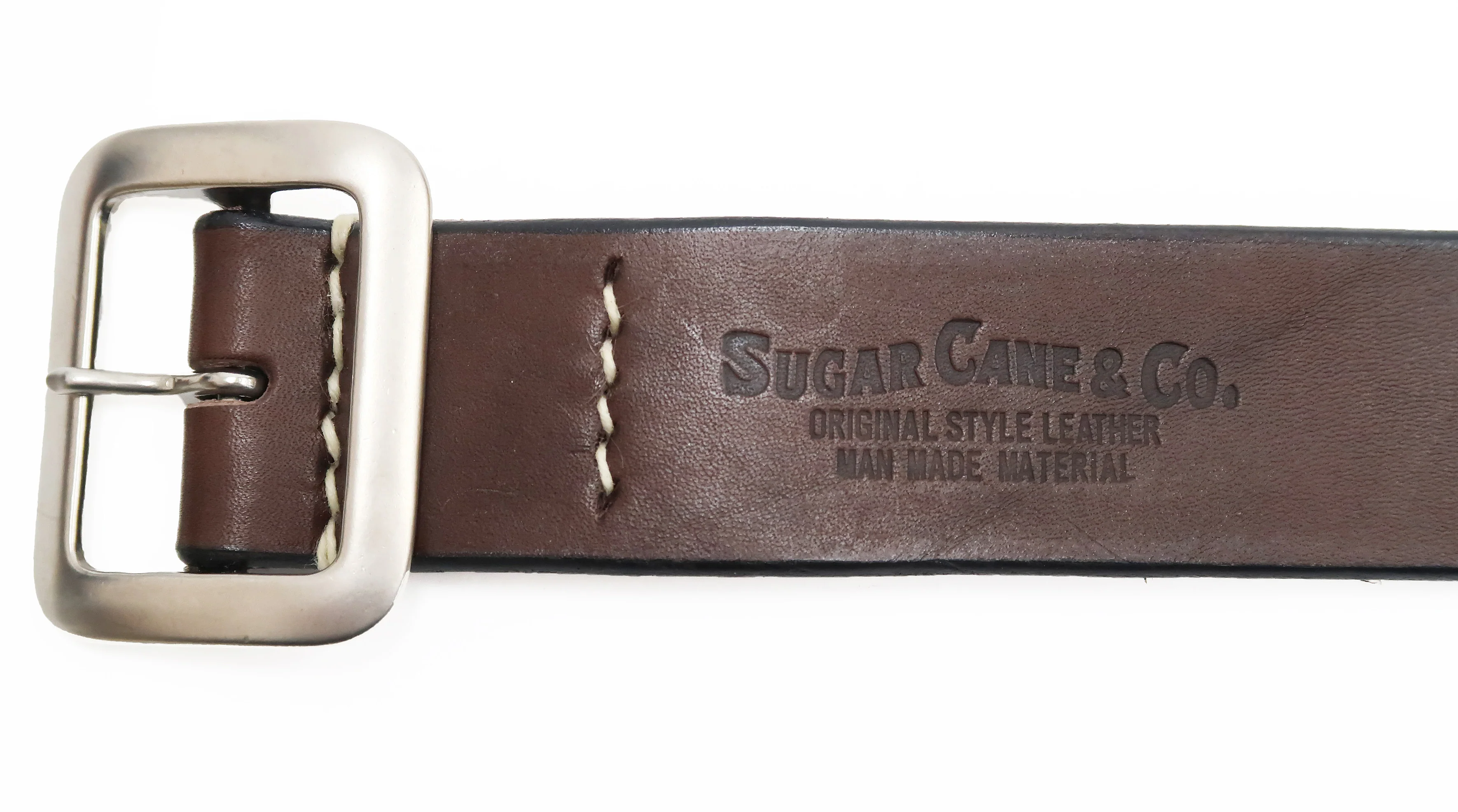 Sugar Cane Belt Men's Ccasual 40mm Wide/4mm Thick Cowhide Leather Belt with Single Prong Square-Shaped Buckle SC02320 138 Brown - Image 5