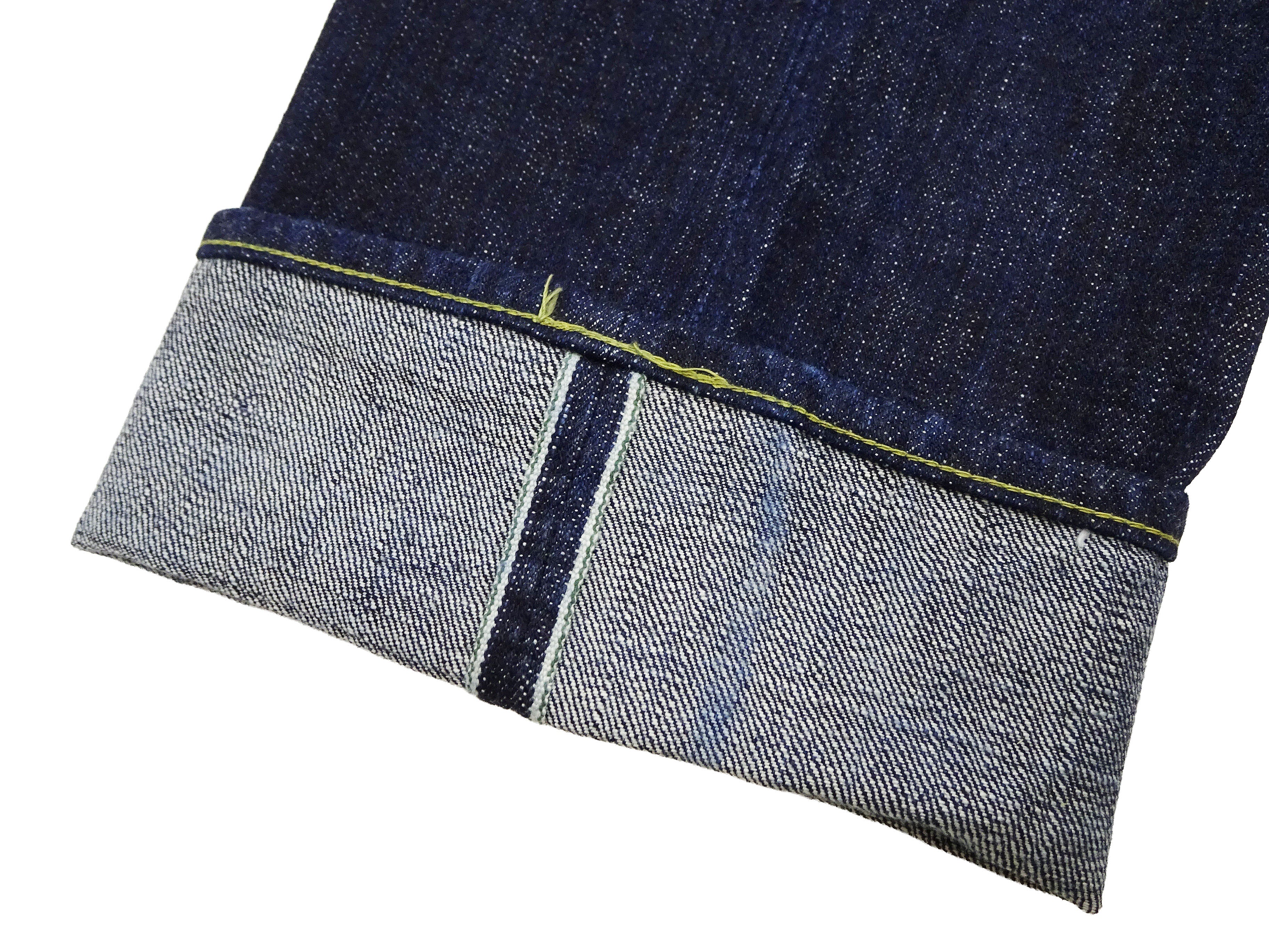 Sugar Cane Men's 14oz. Hawaiian Indigo Sugarcane Fiber Selvedge Denim Jeans Classic Regular Straight Button Fly (SC40401 One-Wash) - Image 13