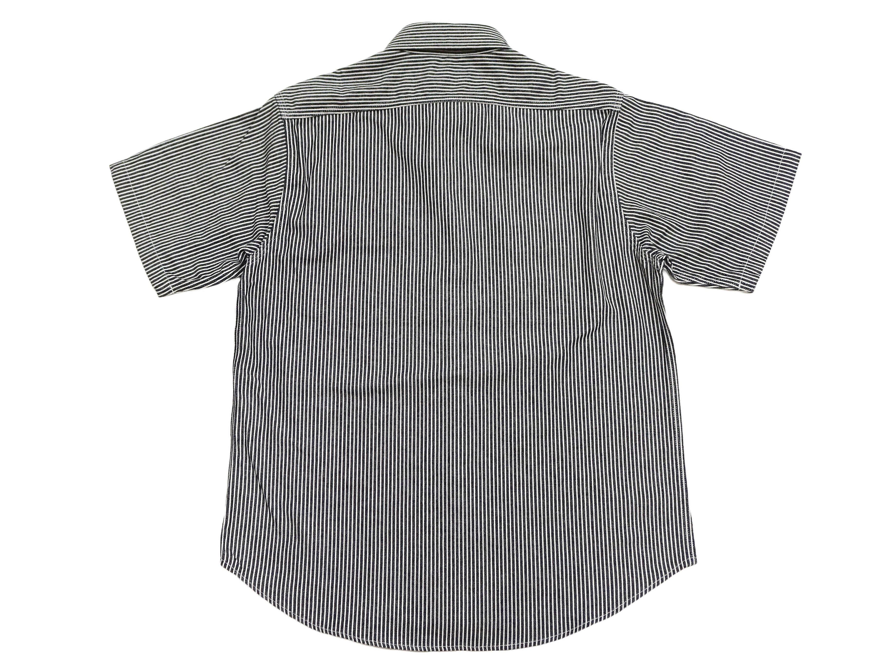 Sugar Cane Hickory Stripe Work Shirt - Men's Casual Short Sleeve Button Up Shirt SC37944 119 Black - Image 12